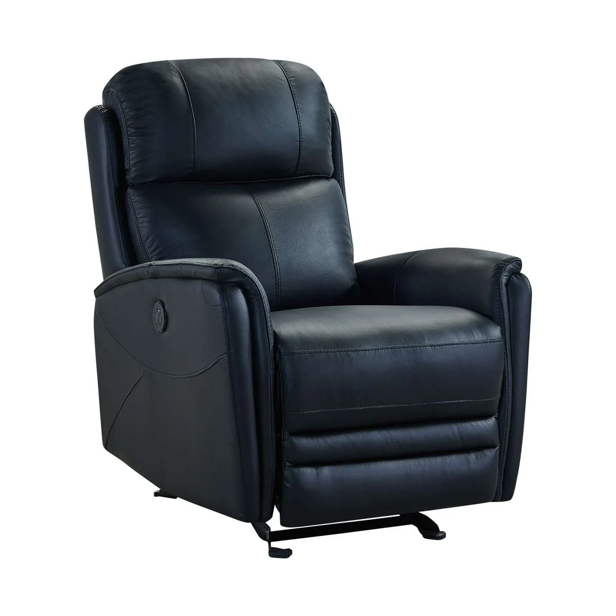 Wolfe Contemporary Recliner in Black Genuine Leather By Armen Living - Image 2