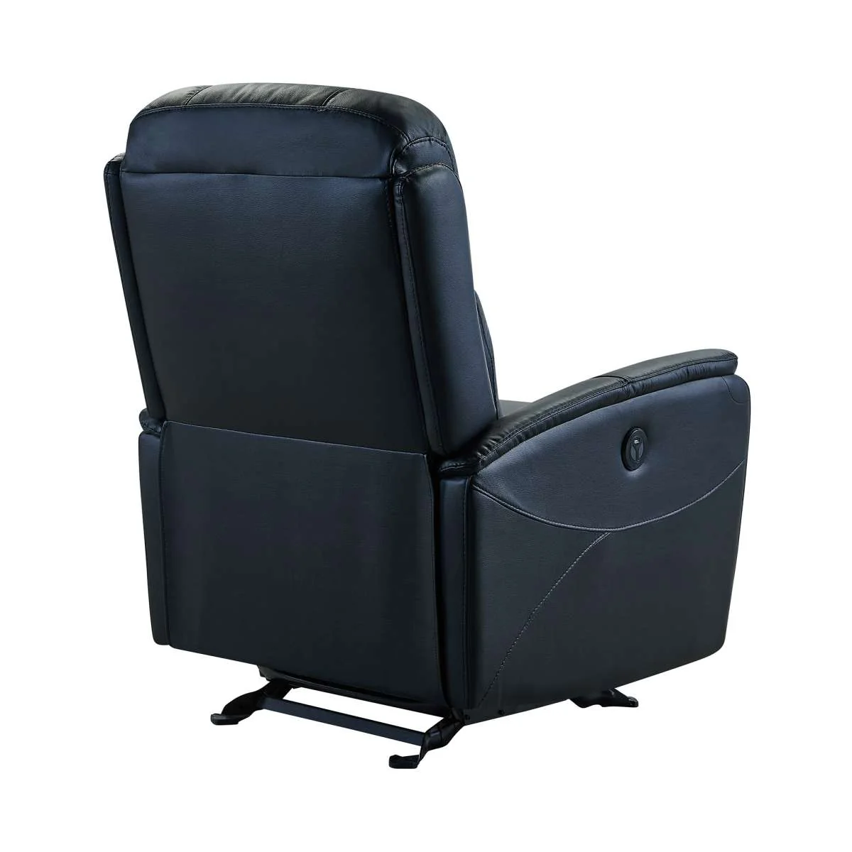 Wolfe Contemporary Recliner in Black Genuine Leather By Armen Living - Image 4