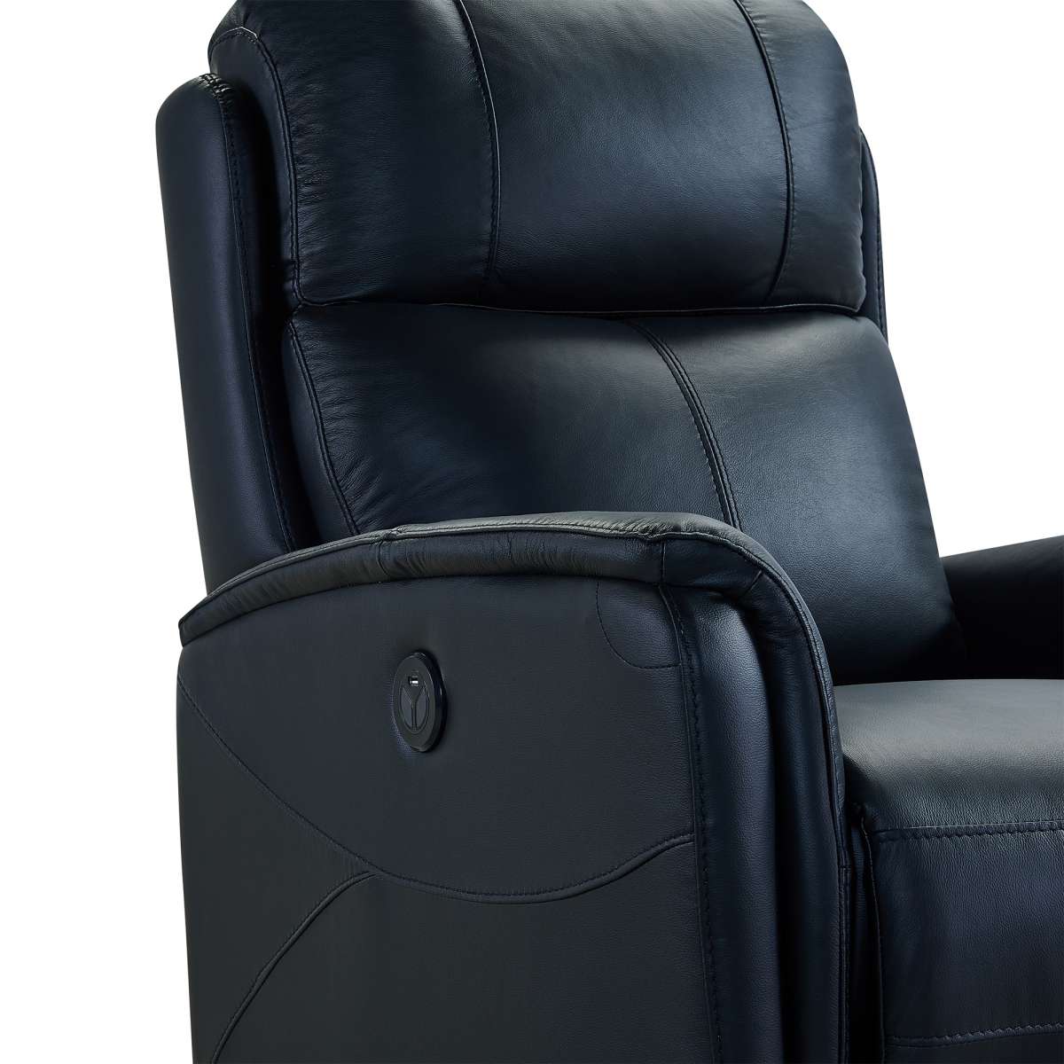 Wolfe Contemporary Recliner in Black Genuine Leather By Armen Living - Image 5