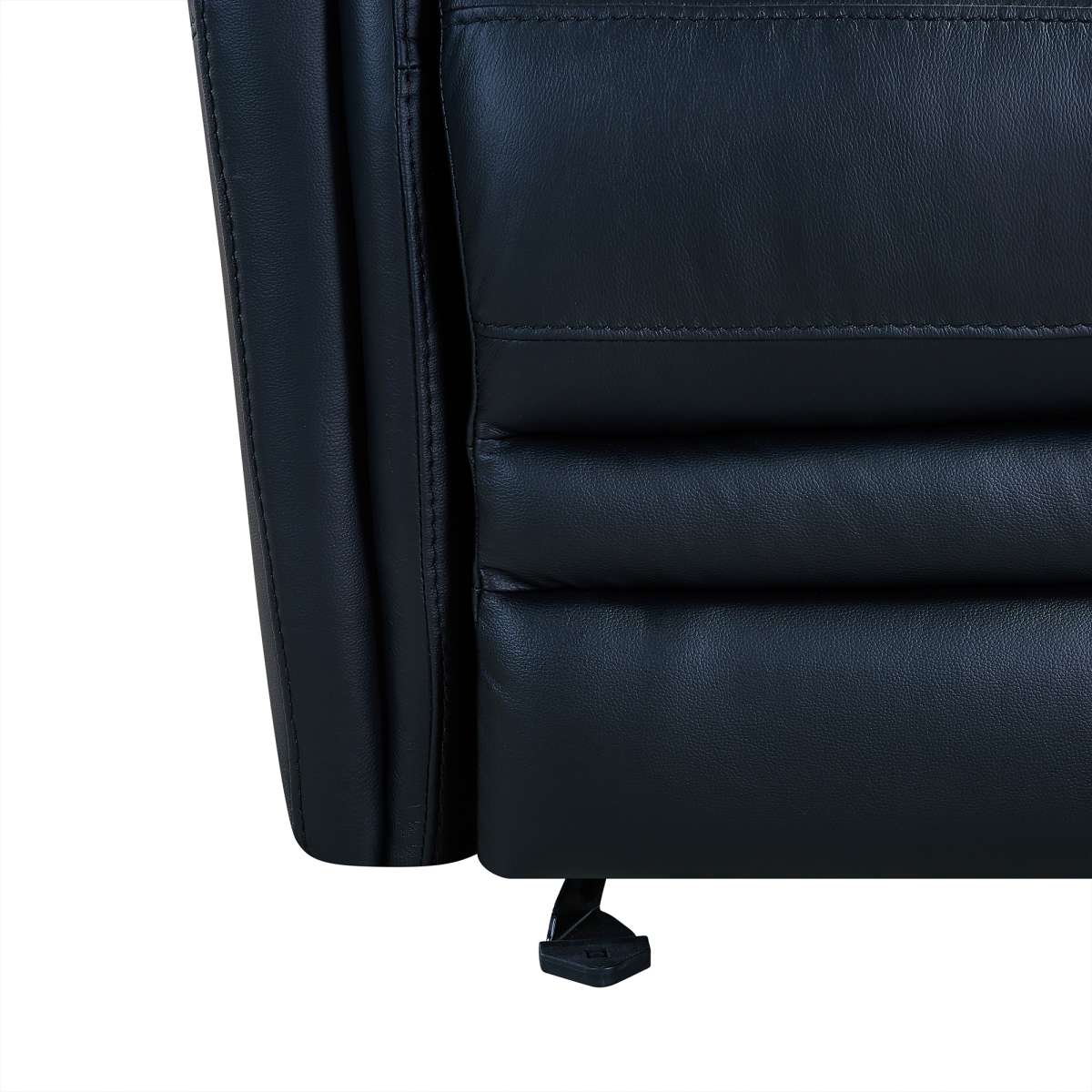 Wolfe Contemporary Recliner in Black Genuine Leather By Armen Living - Image 7