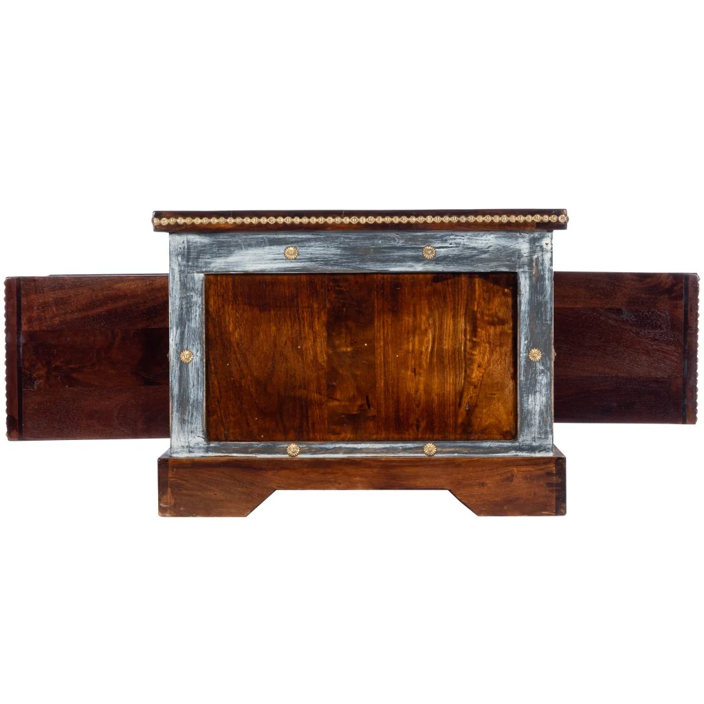 Wood and Hand Painted Storage Coffee Table By Homeroots - Image 5