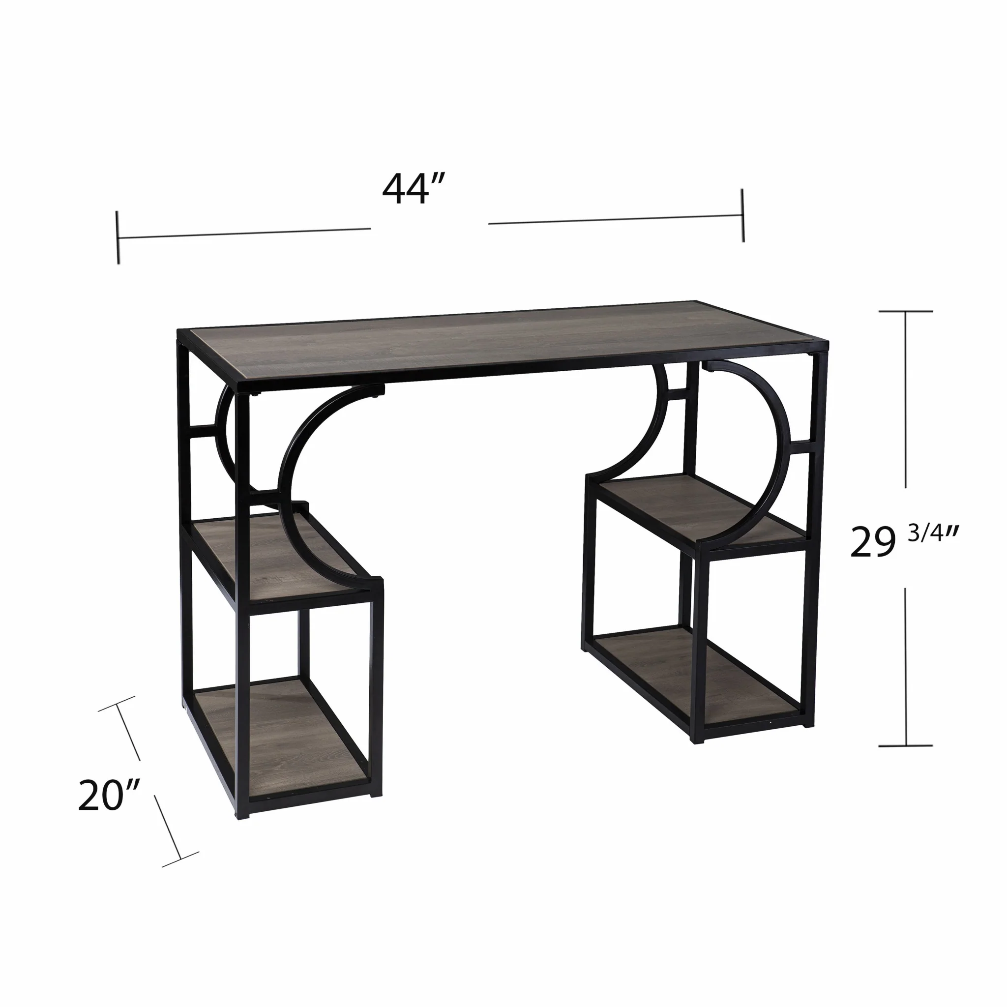 Wood and Iron Writing Desk with Storage By Homeroots - Image 9
