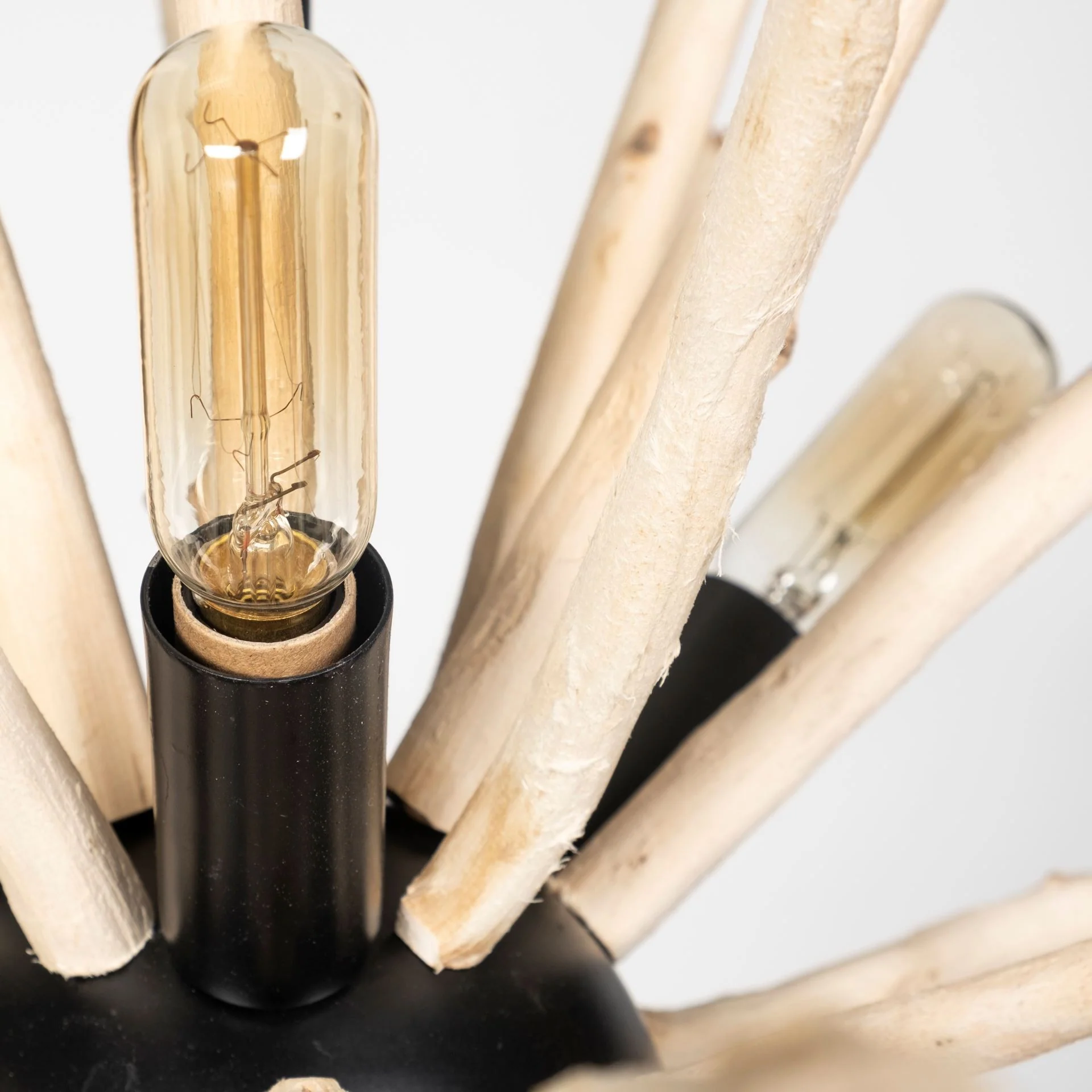 Wood and Metal Starburst Six Bulb Hanging Light By Homeroots - Image 5