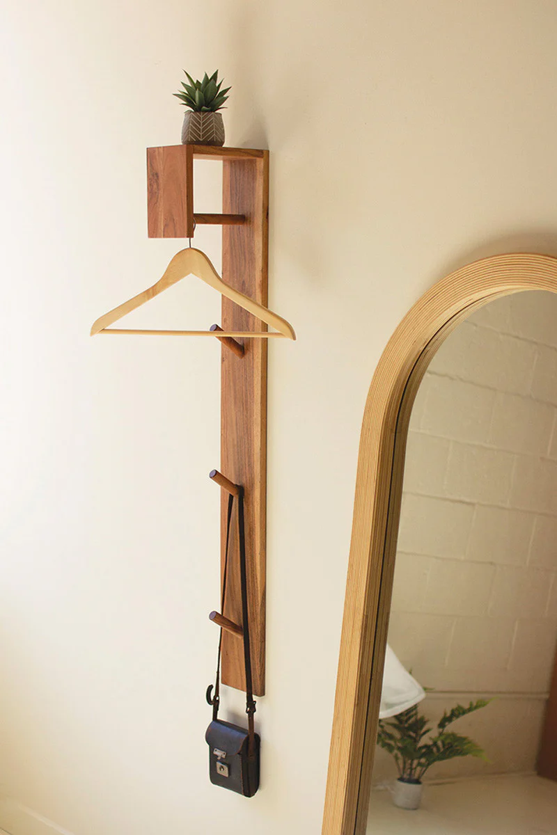 Wood And Metal Wall Coat Rack By Kalalou - Image 5