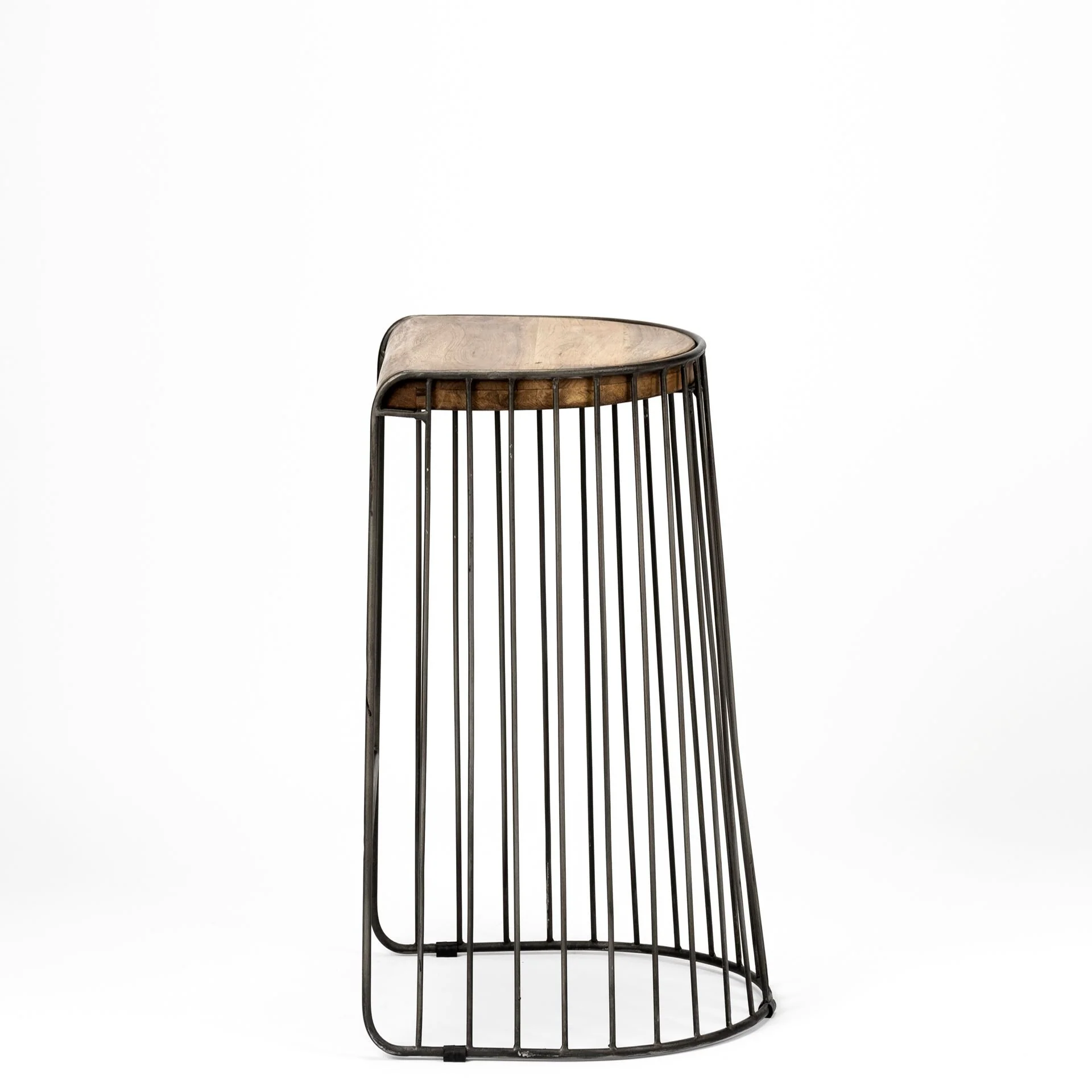 Wood And Metal Wire Design Counter Stool By Homeroots - Image 4