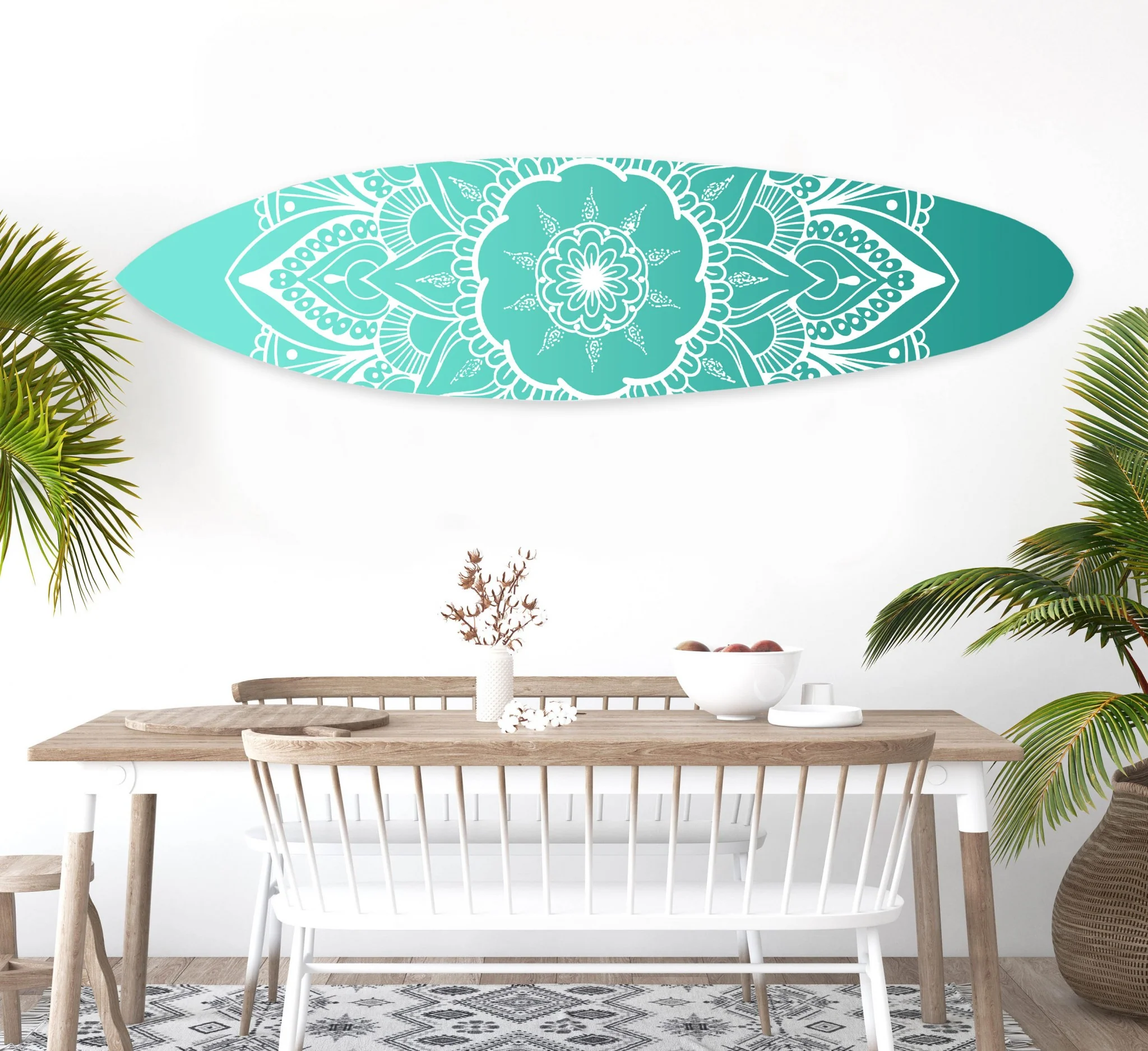 Wood, Blue, Serenity Surfboard Wall Art By Homeroots - Image 2