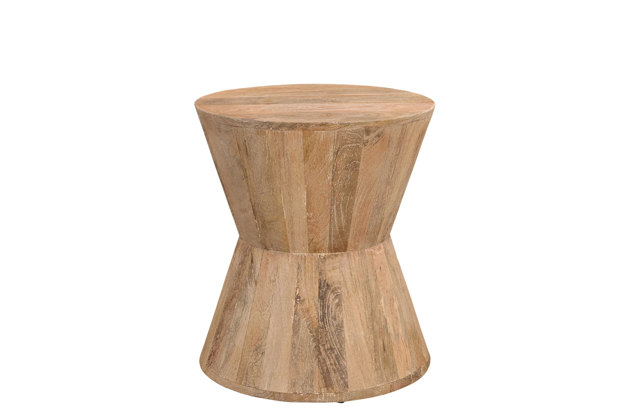 Wood Brown And Brown Wood Solid Wood Round End Table By Homeroots - Image 2