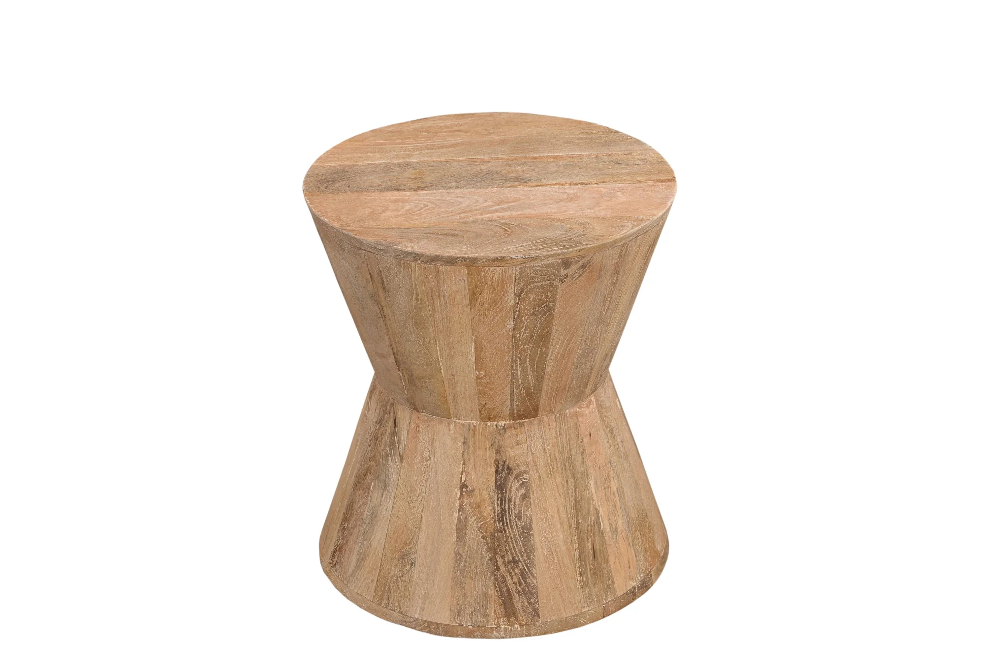 Wood Brown And Brown Wood Solid Wood Round End Table By Homeroots - Image 3