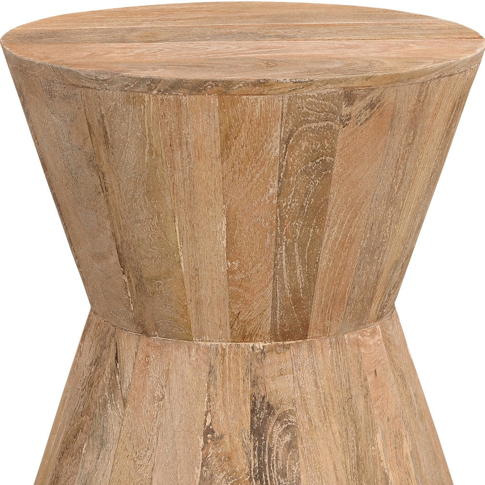 Wood Brown And Brown Wood Solid Wood Round End Table By Homeroots - Image 5