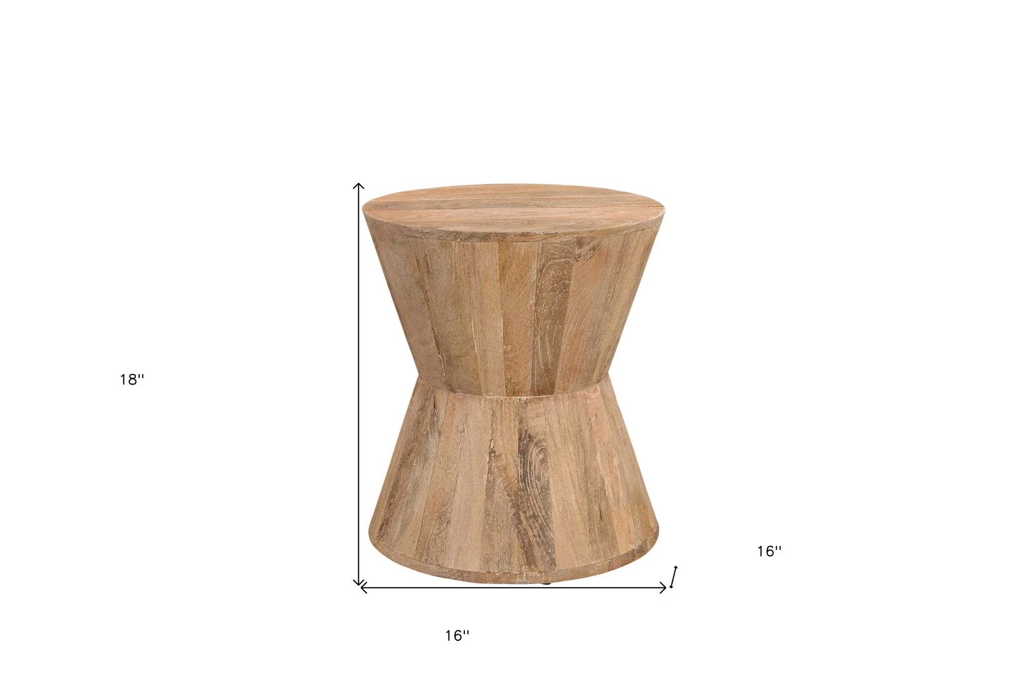 Wood Brown And Brown Wood Solid Wood Round End Table By Homeroots - Image 6