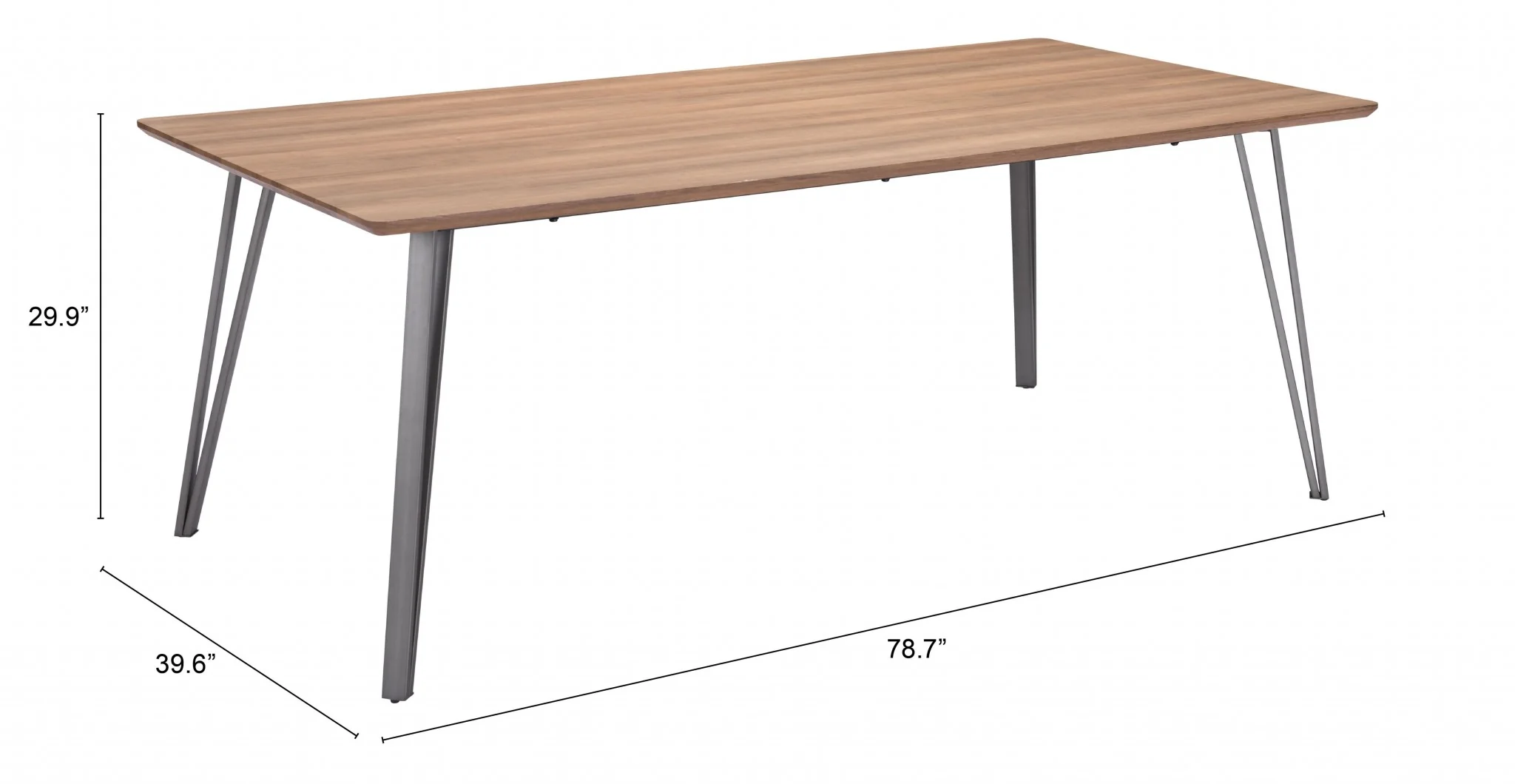 Wood Brown And Gray Steel Dining Table By Homeroots - Image 7
