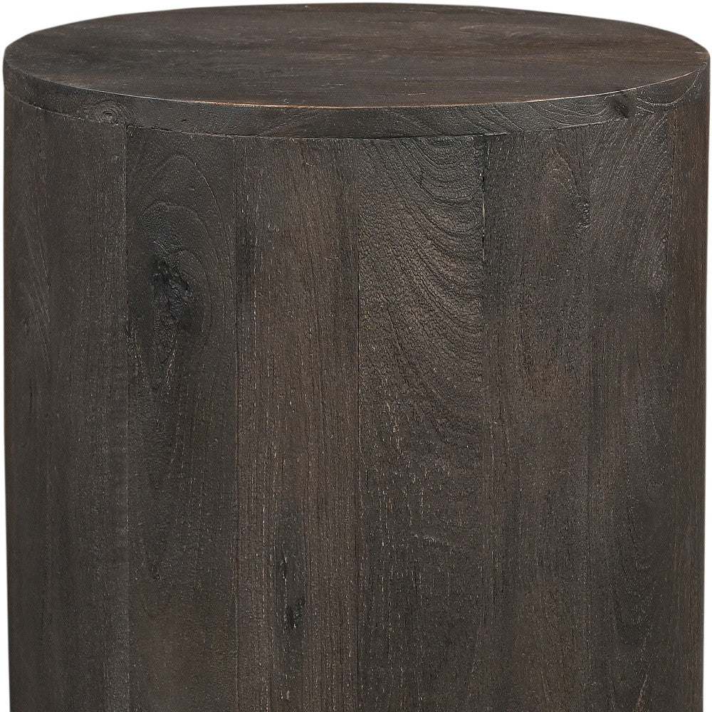 Wood Brown Solid Wood Round End Table By Homeroots - Image 7
