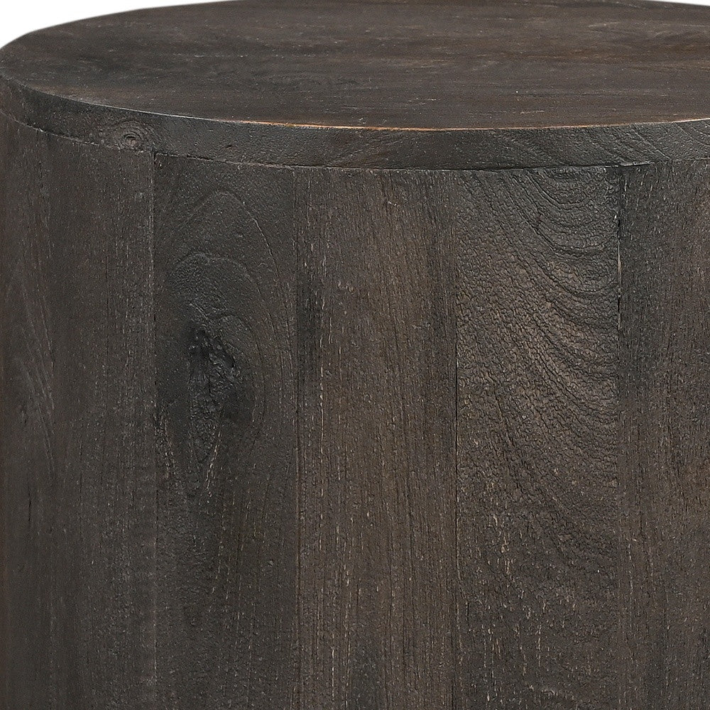 Wood Brown Solid Wood Round End Table By Homeroots - Image 8