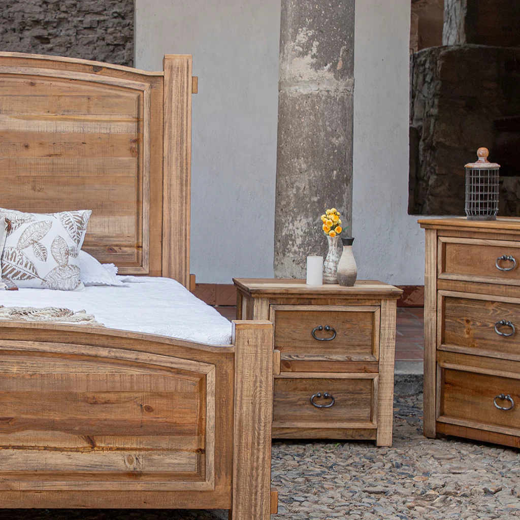Wood Brown Two Drawer Nightstand By Homeroots - Image 3