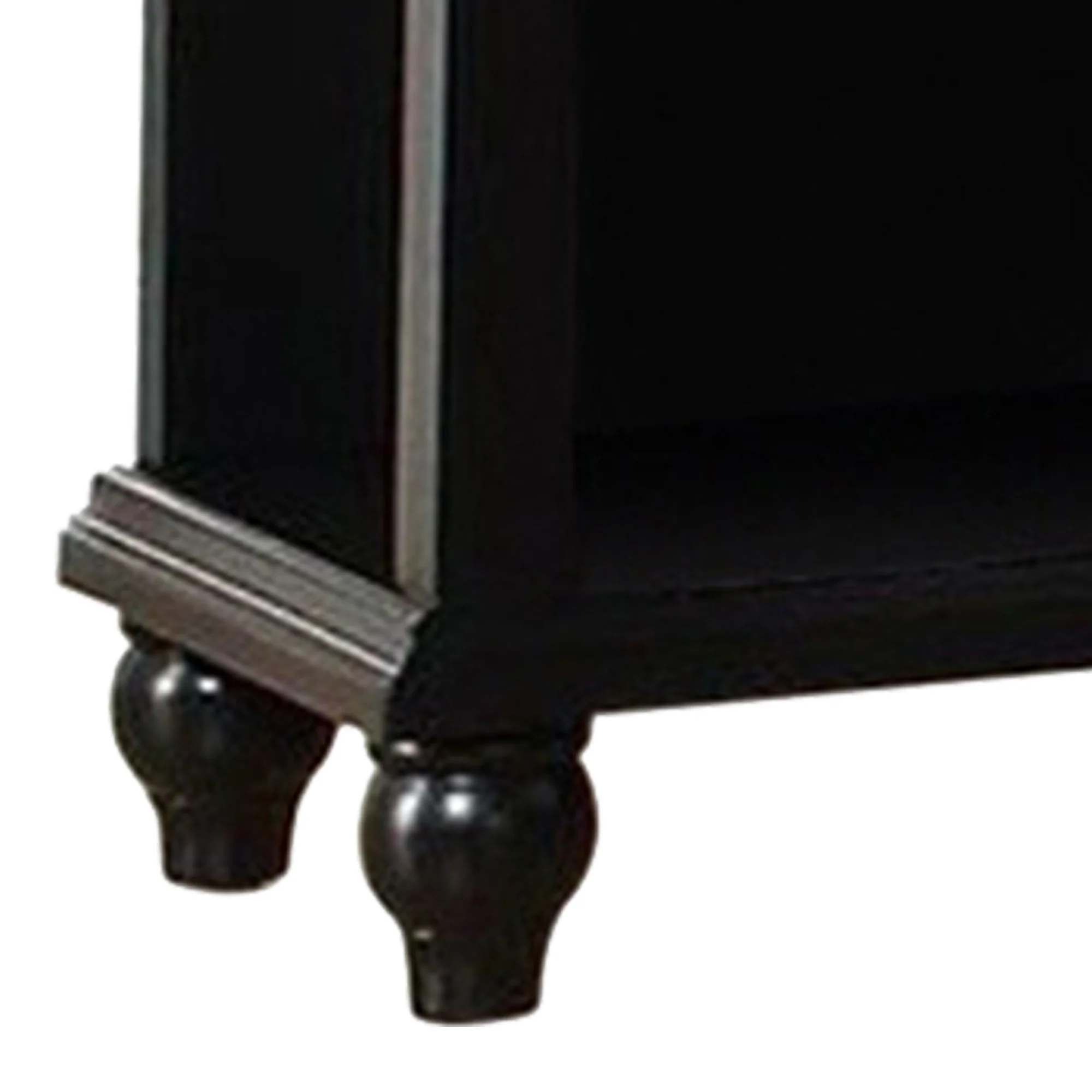 Wood Night Stand With Drawer, Black By Benzara - Image 3