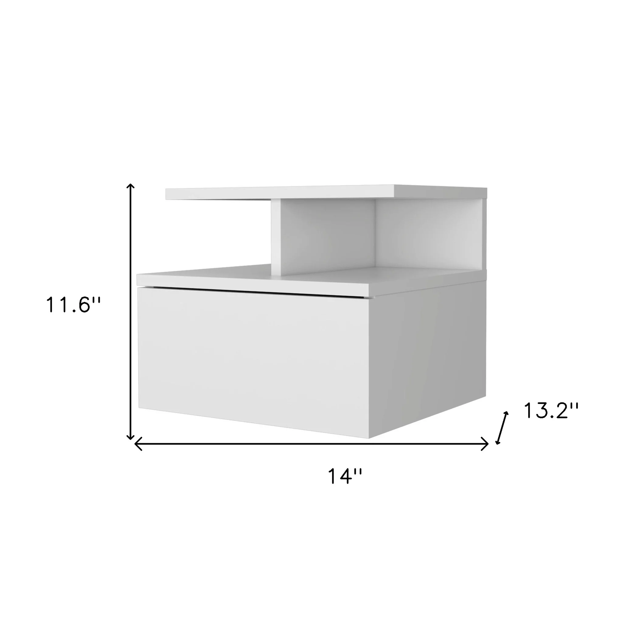 Wood One Drawer Floating Nightstand By Homeroots - Image 6