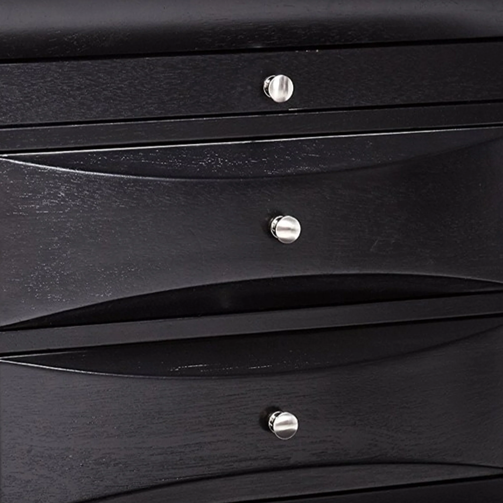 Wooden 2 Drawer Nightstand With Tray, Black By Benzara - Image 6
