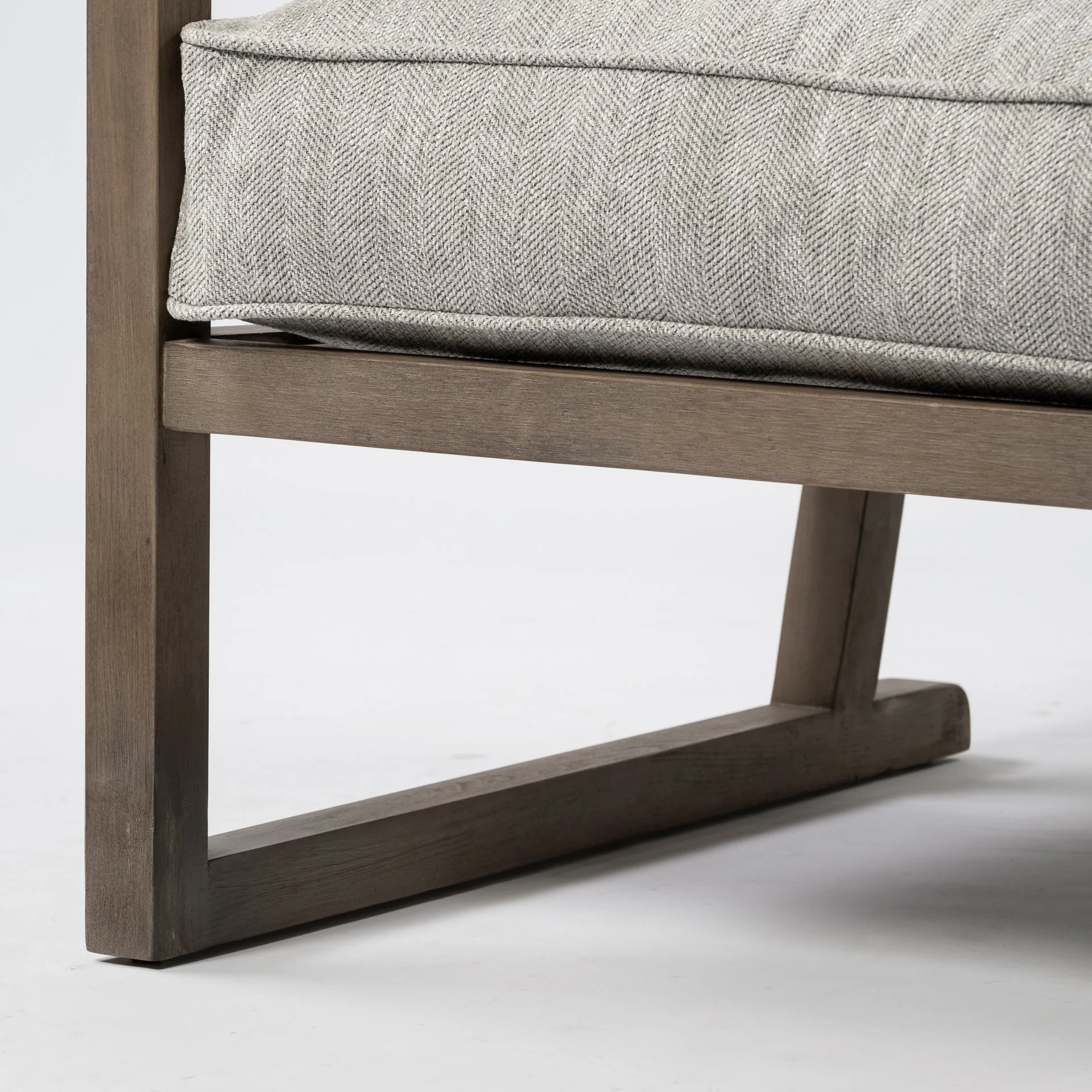 Wooden Accent Chair with Ash Gray Cushions By Homeroots - Image 2