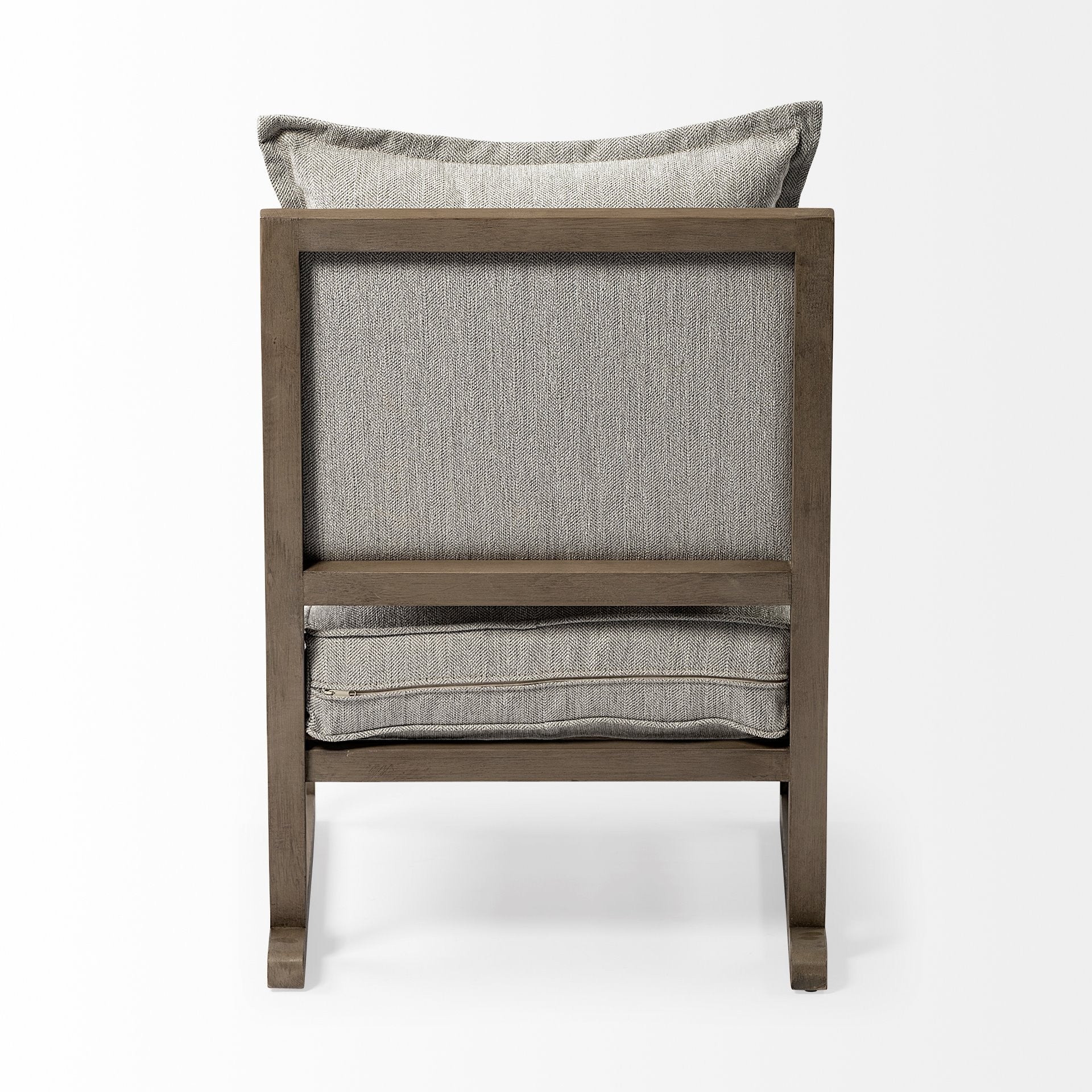 Wooden Accent Chair with Ash Gray Cushions By Homeroots - Image 5