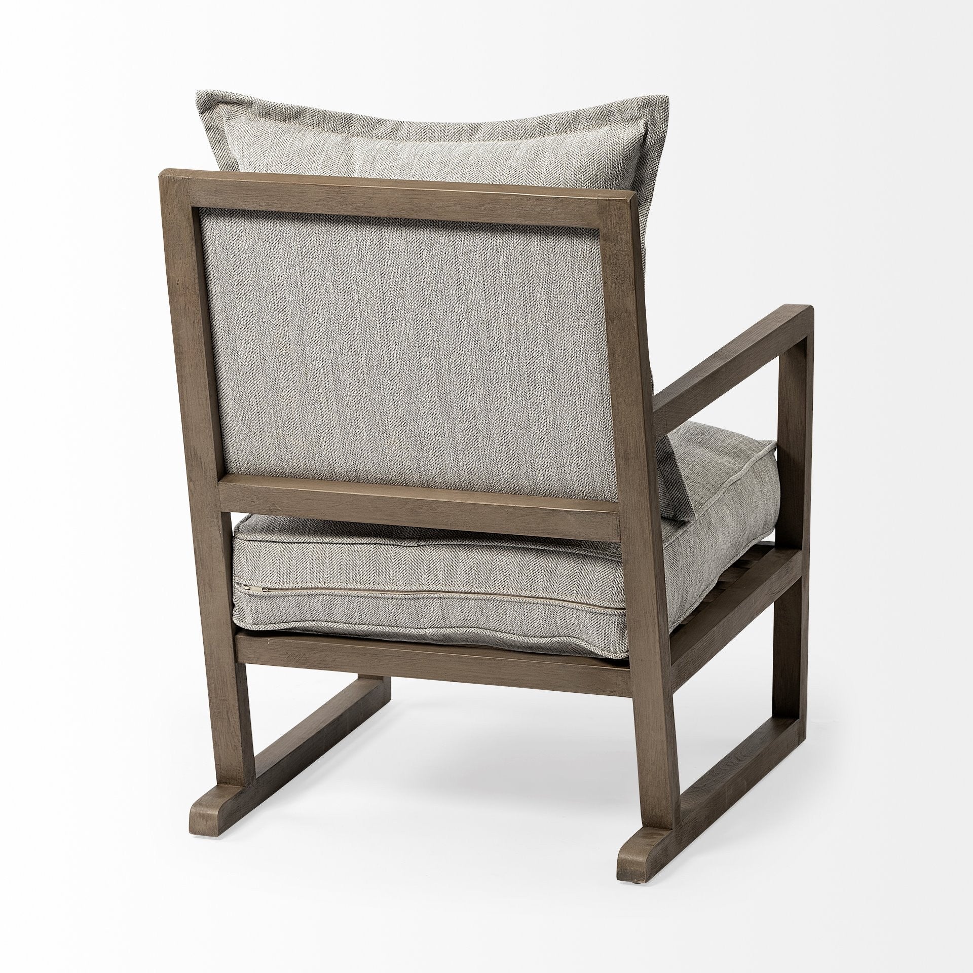 Wooden Accent Chair with Ash Gray Cushions By Homeroots - Image 6