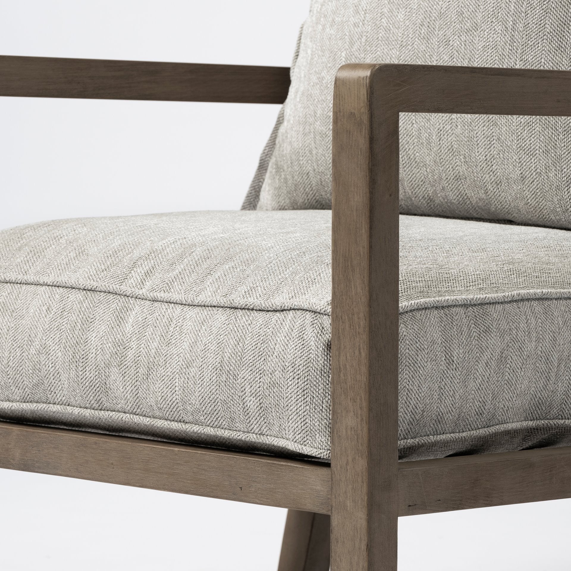 Wooden Accent Chair with Ash Gray Cushions By Homeroots - Image 7