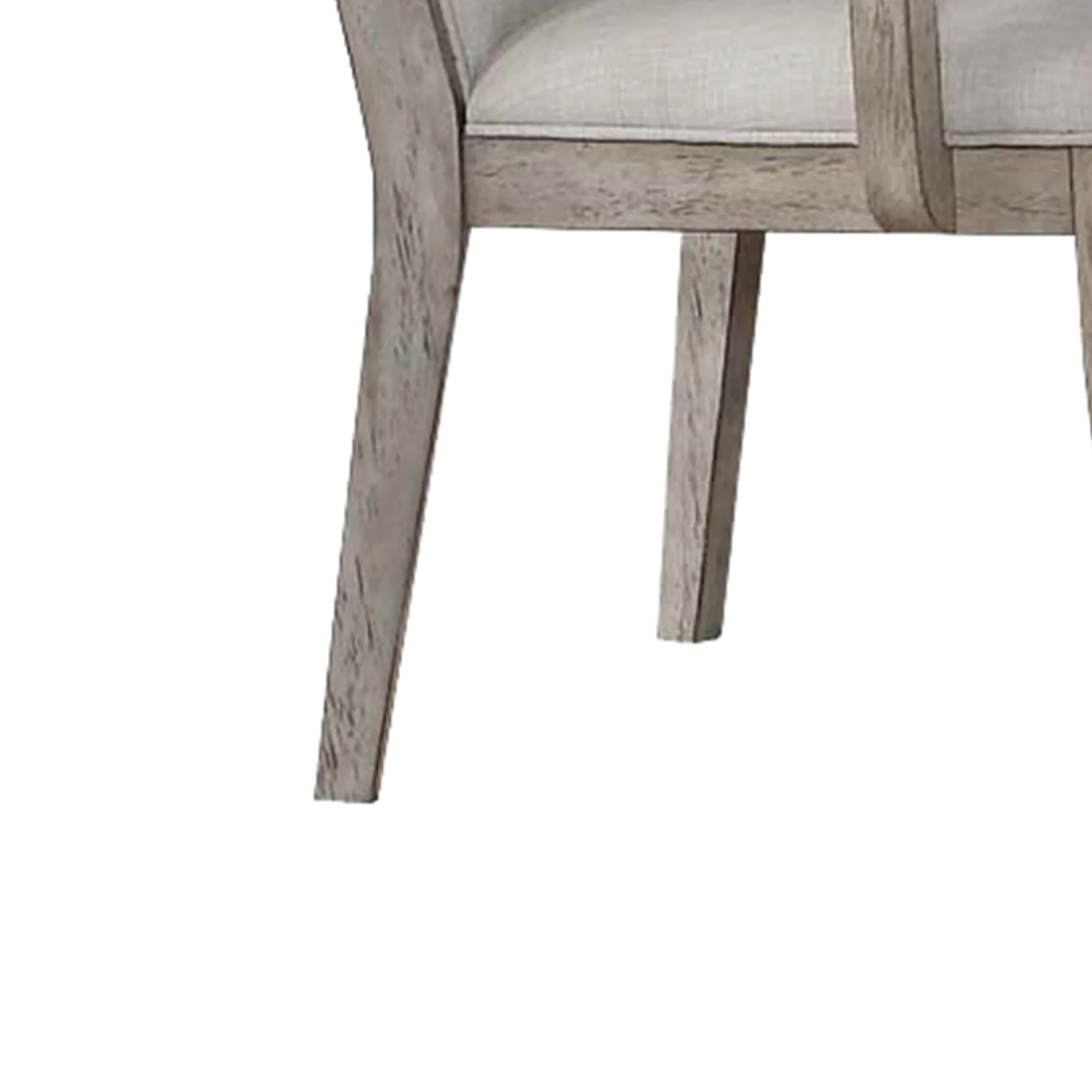 Wooden Arm Chairs With Fabric Padded Seat And High Backrest, Gray, Set Of Two By Benzara - Image 3