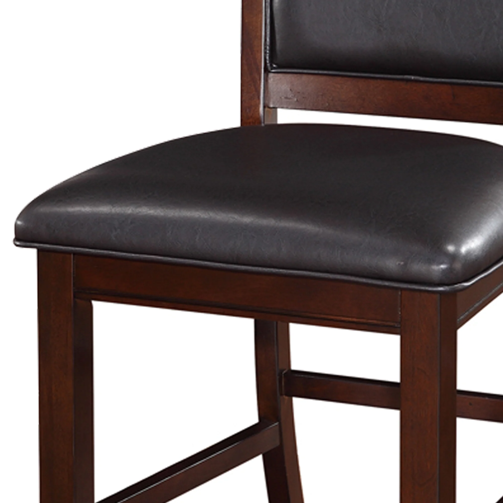 Wooden Armless High Chair, Espresso Brown & Black, Set Of 2 By Benzara - Image 3