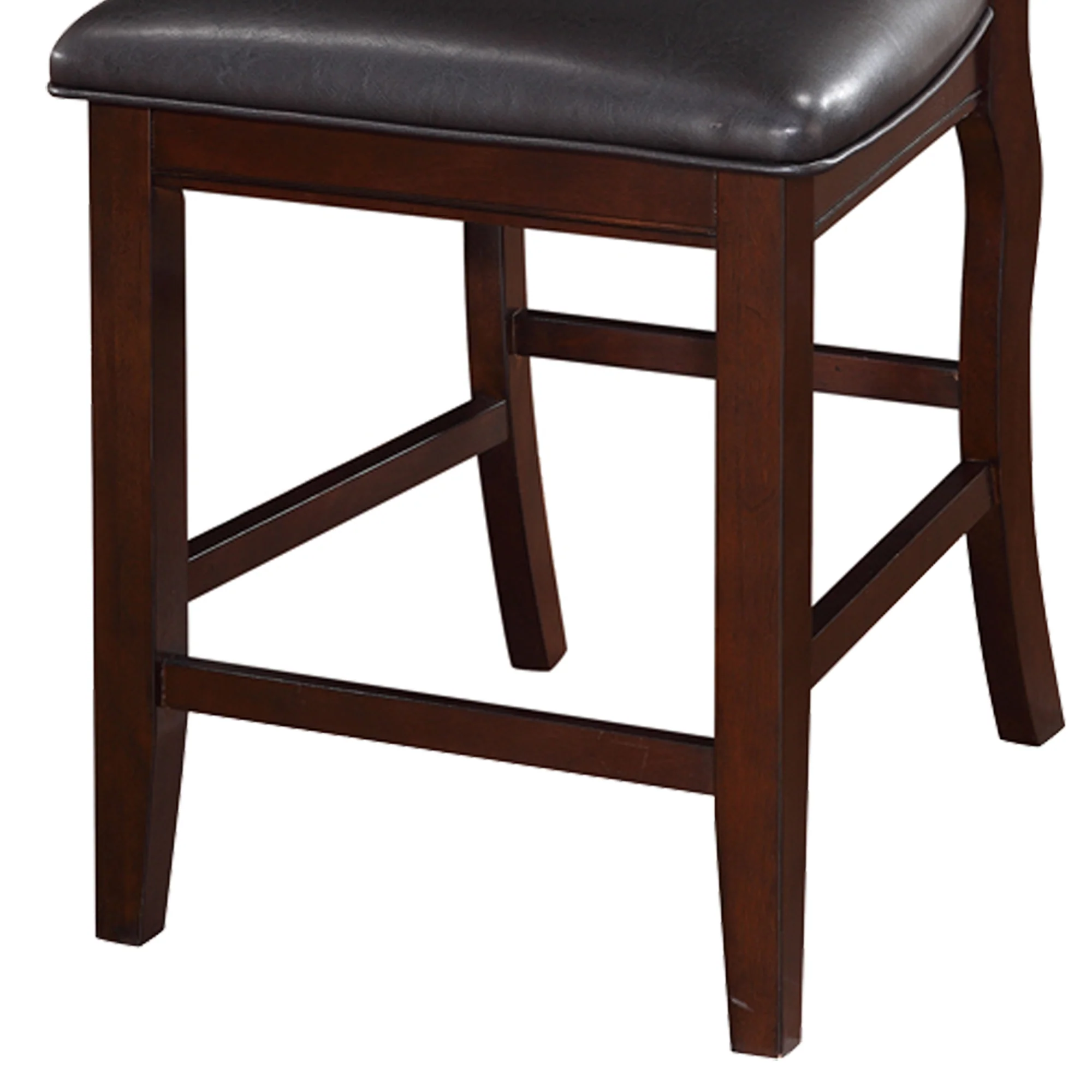 Wooden Armless High Chair, Espresso Brown & Black, Set Of 2 By Benzara - Image 4