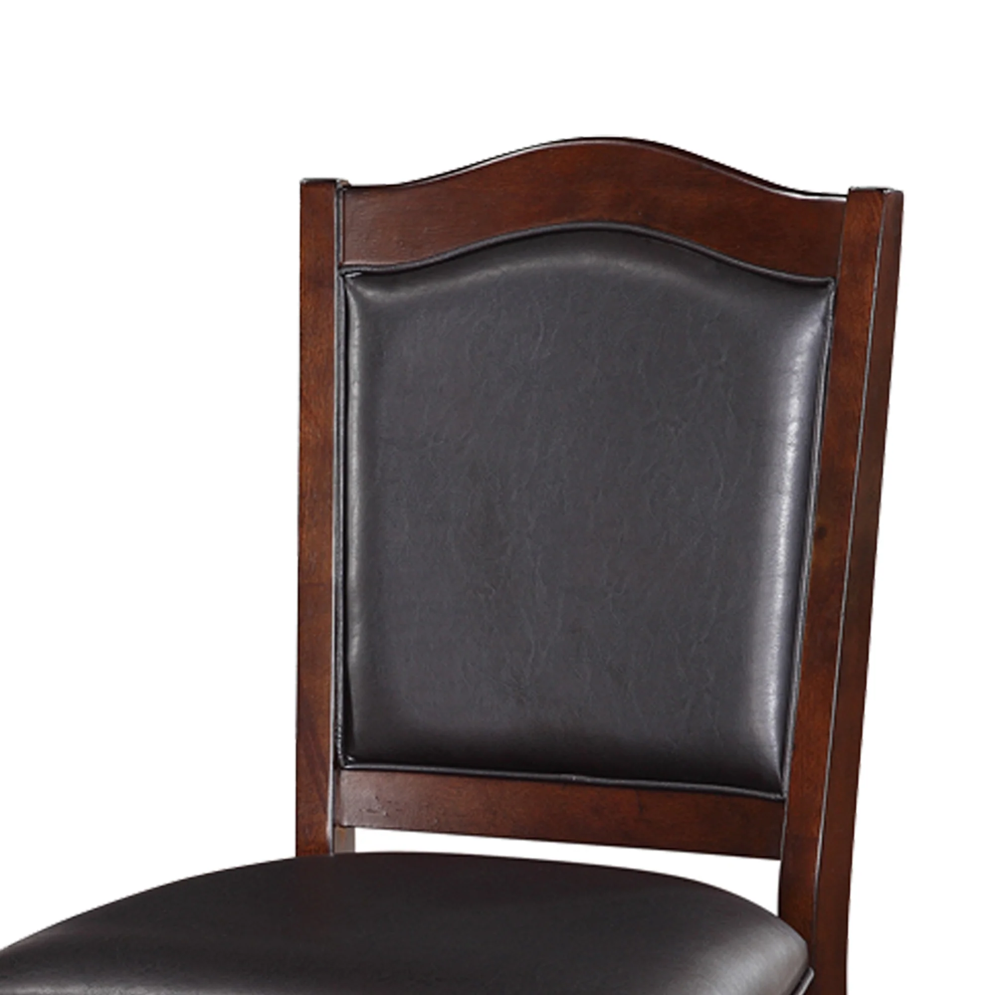 Wooden Armless High Chair, Espresso Brown & Black, Set Of 2 By Benzara - Image 6