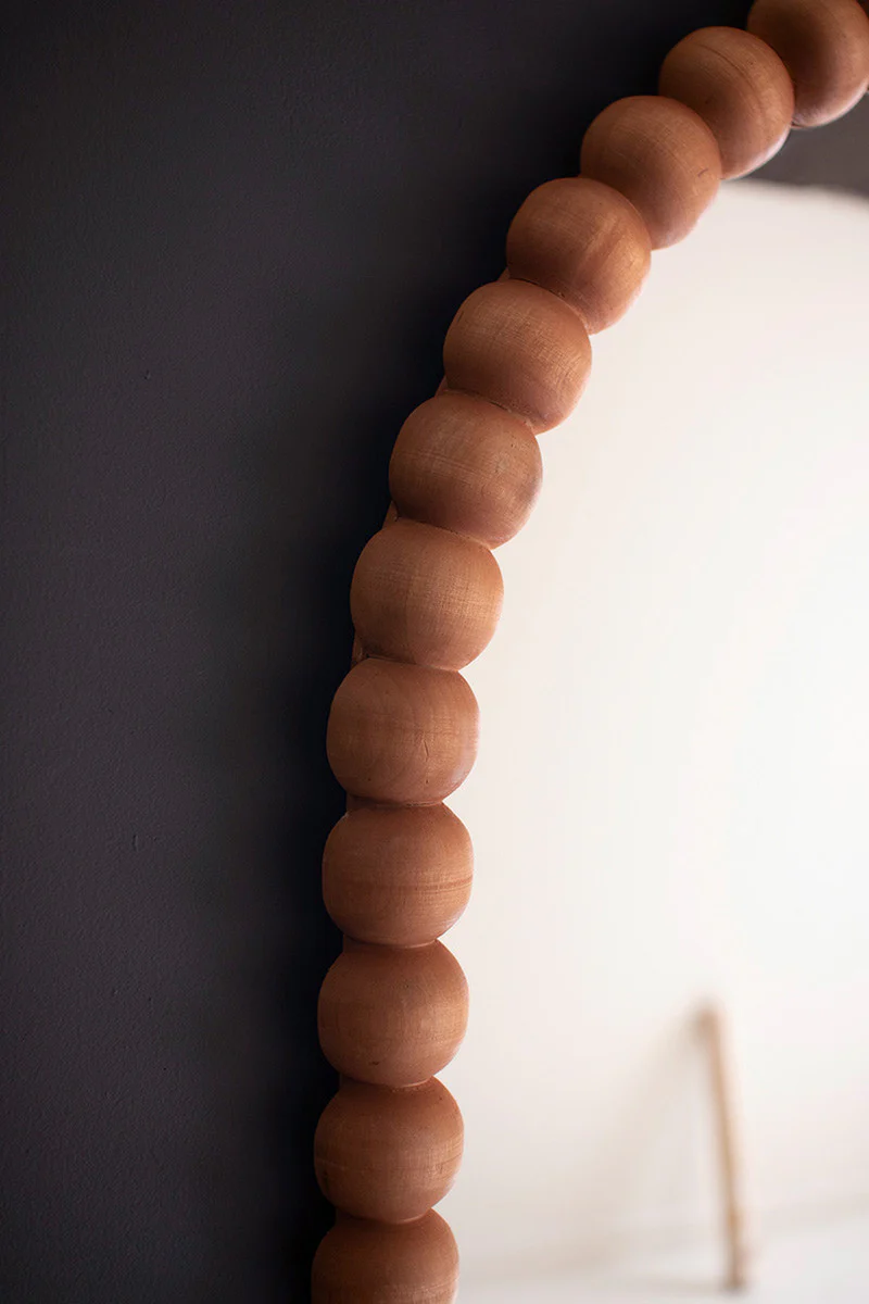 Wooden Ball Arched Mirror By Kalalou - Image 3