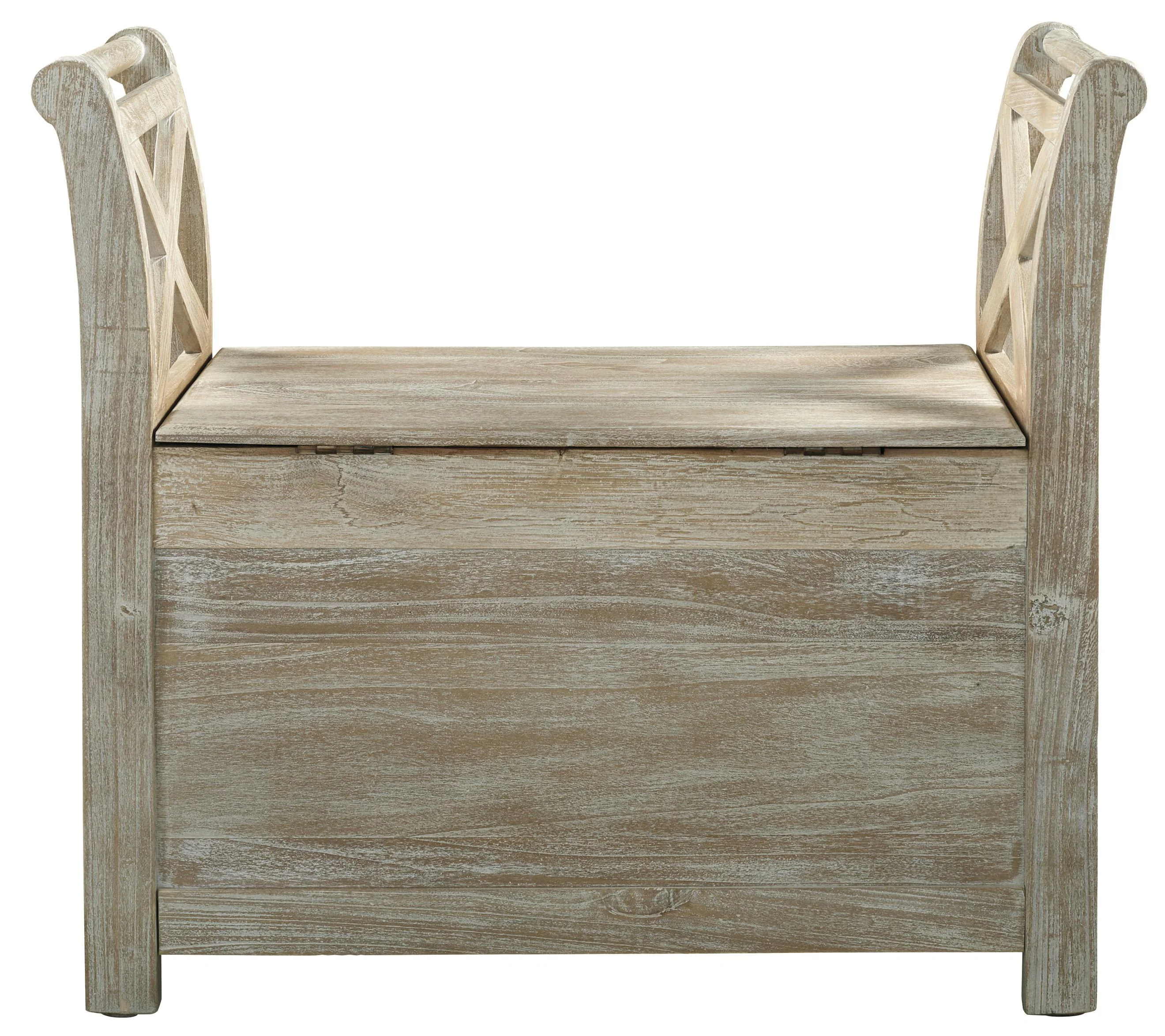 Wooden Bench with Hinged Storage, Brown By Benzara - Image 2