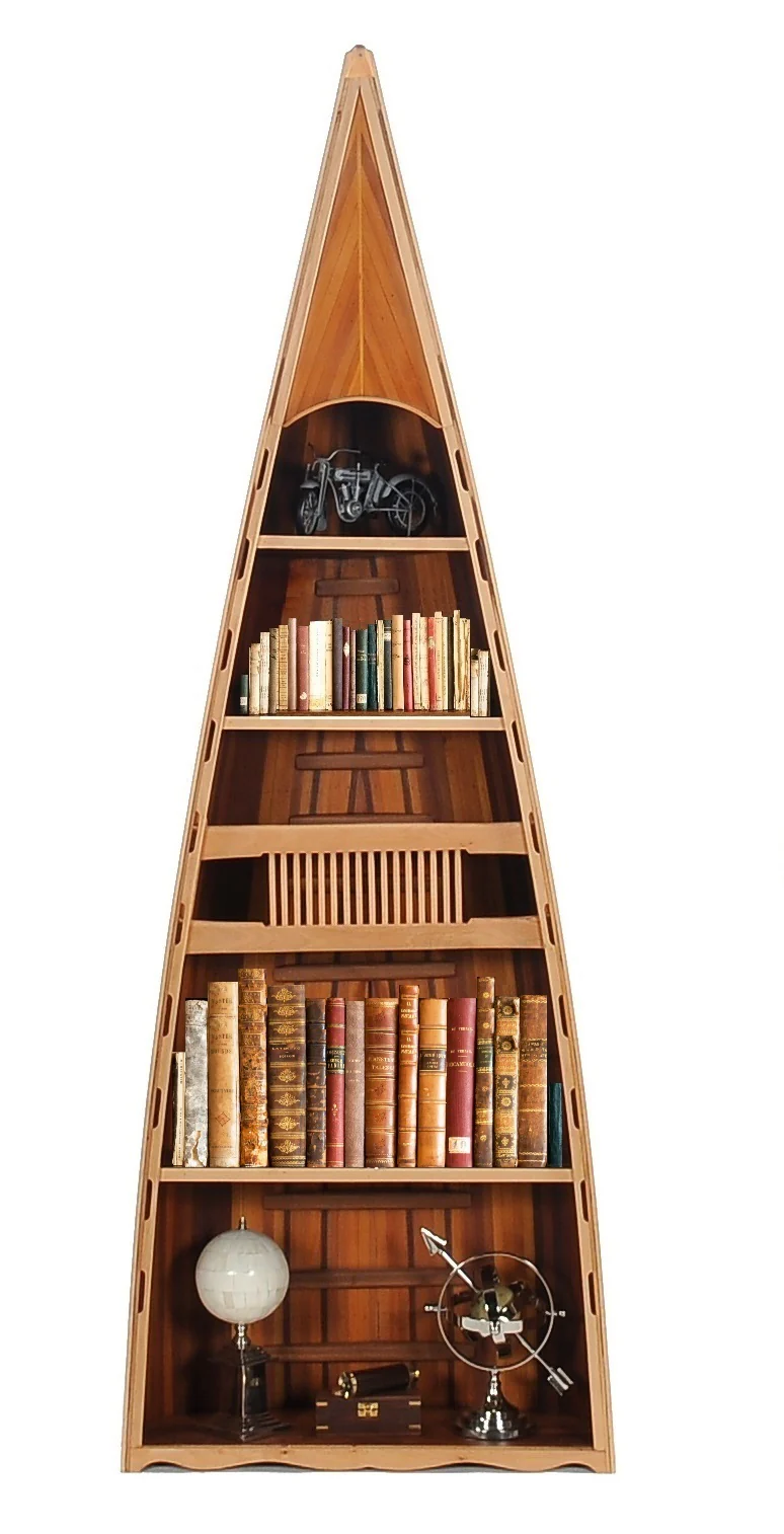 Wooden Canoe Book Shelf By Homeroots - Image 5