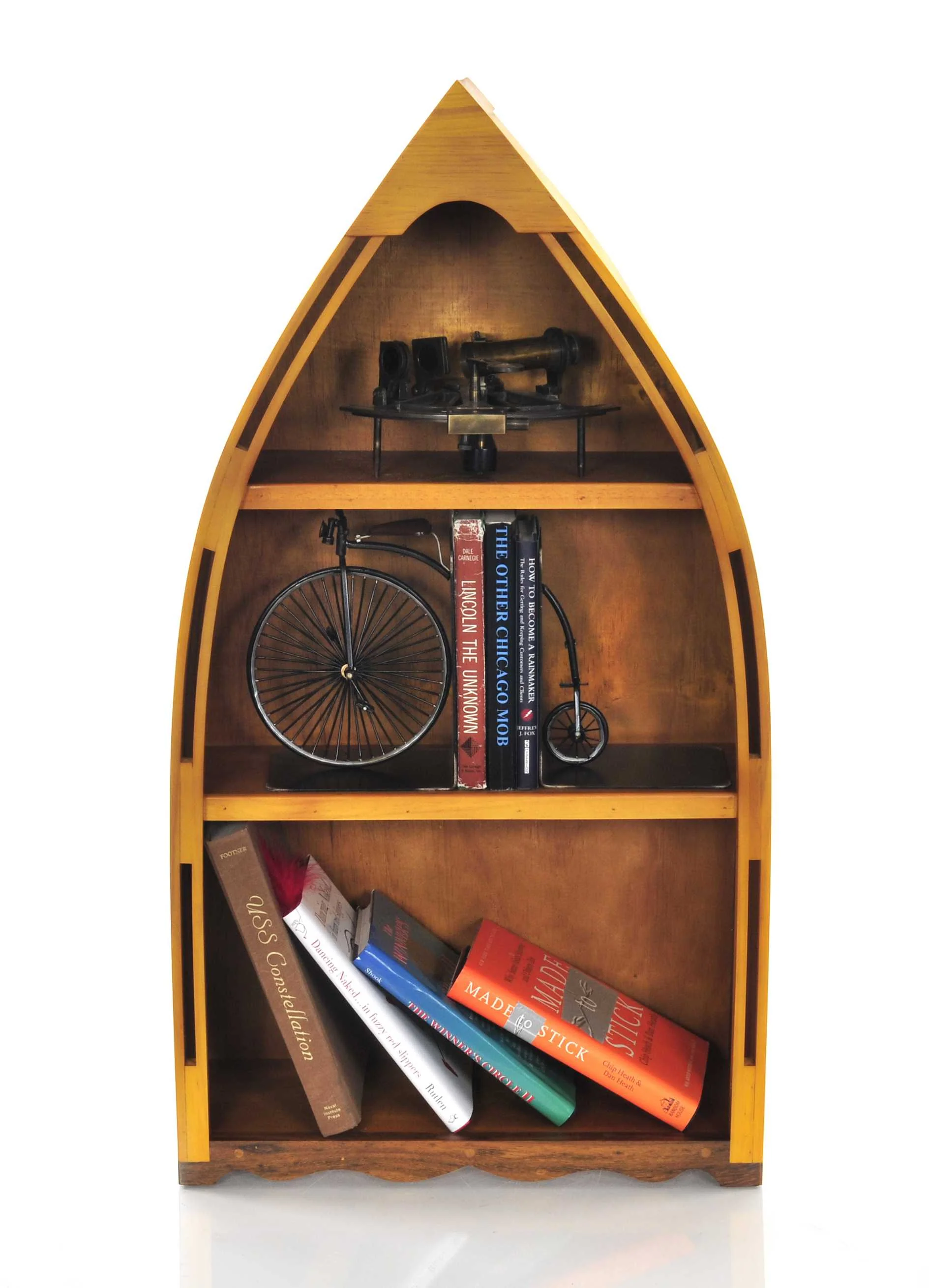 Wooden Canoe Book Shelf Small By Homeroots - Image 4