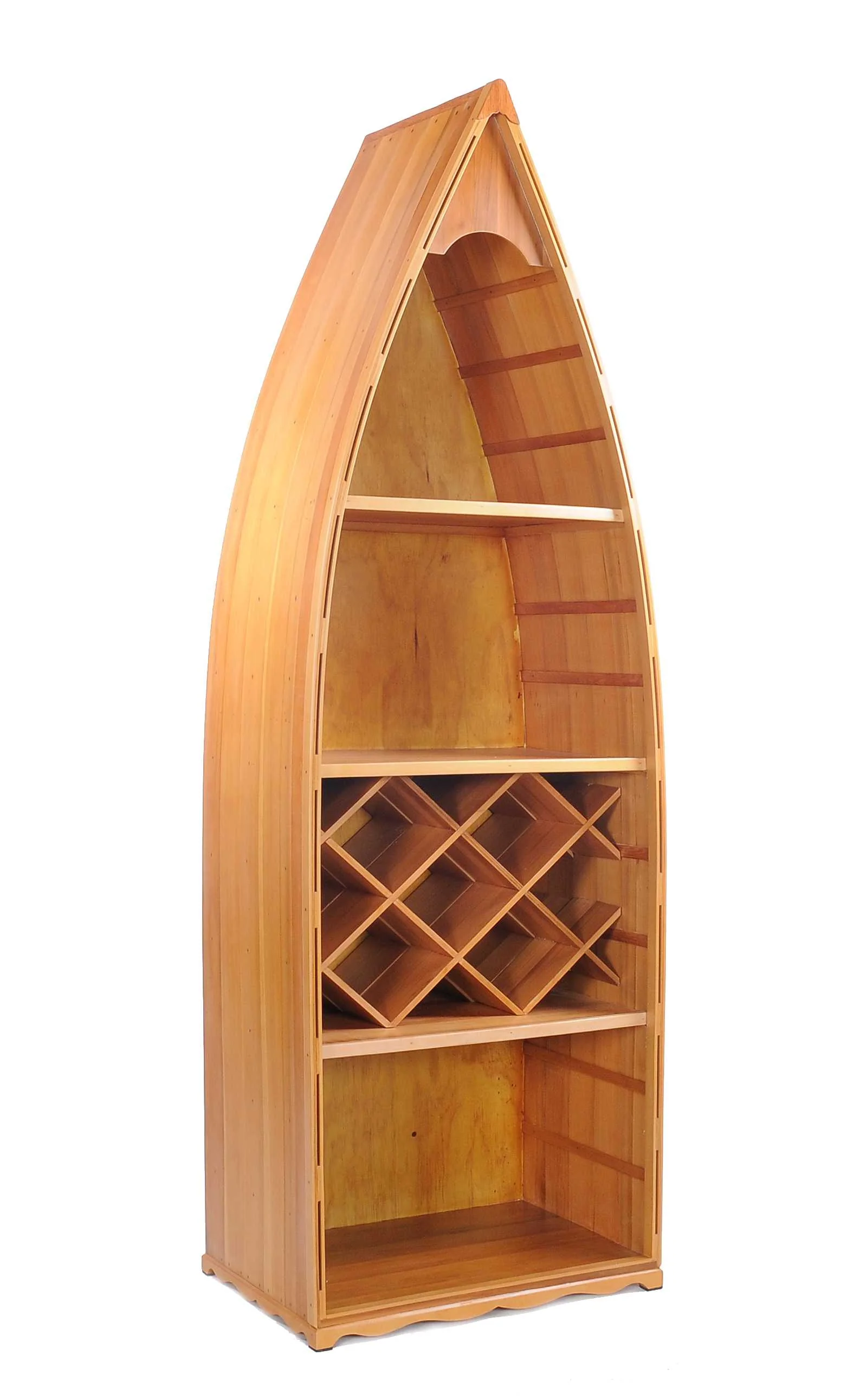 Wooden Canoe Wine Shelf By Homeroots - Image 2