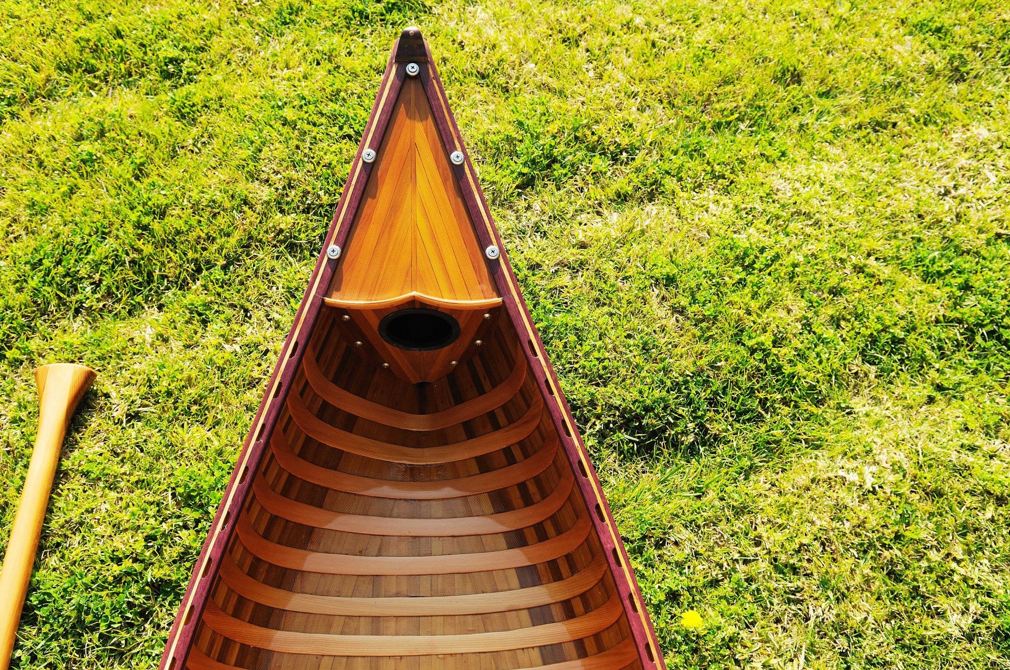 Wooden Canoe with Ribs By Homeroots - Image 4