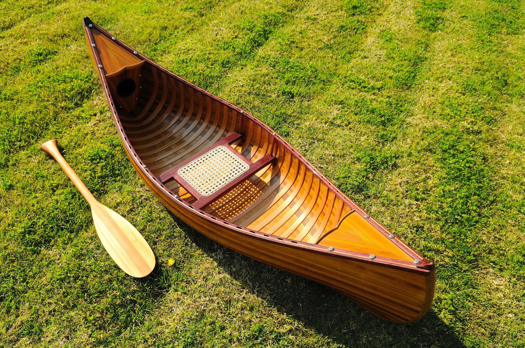 Wooden Canoe with Ribs By Homeroots - Image 5