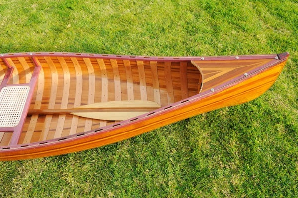 Wooden Canoe With Ribs Curved Bow By Homeroots - Image 3