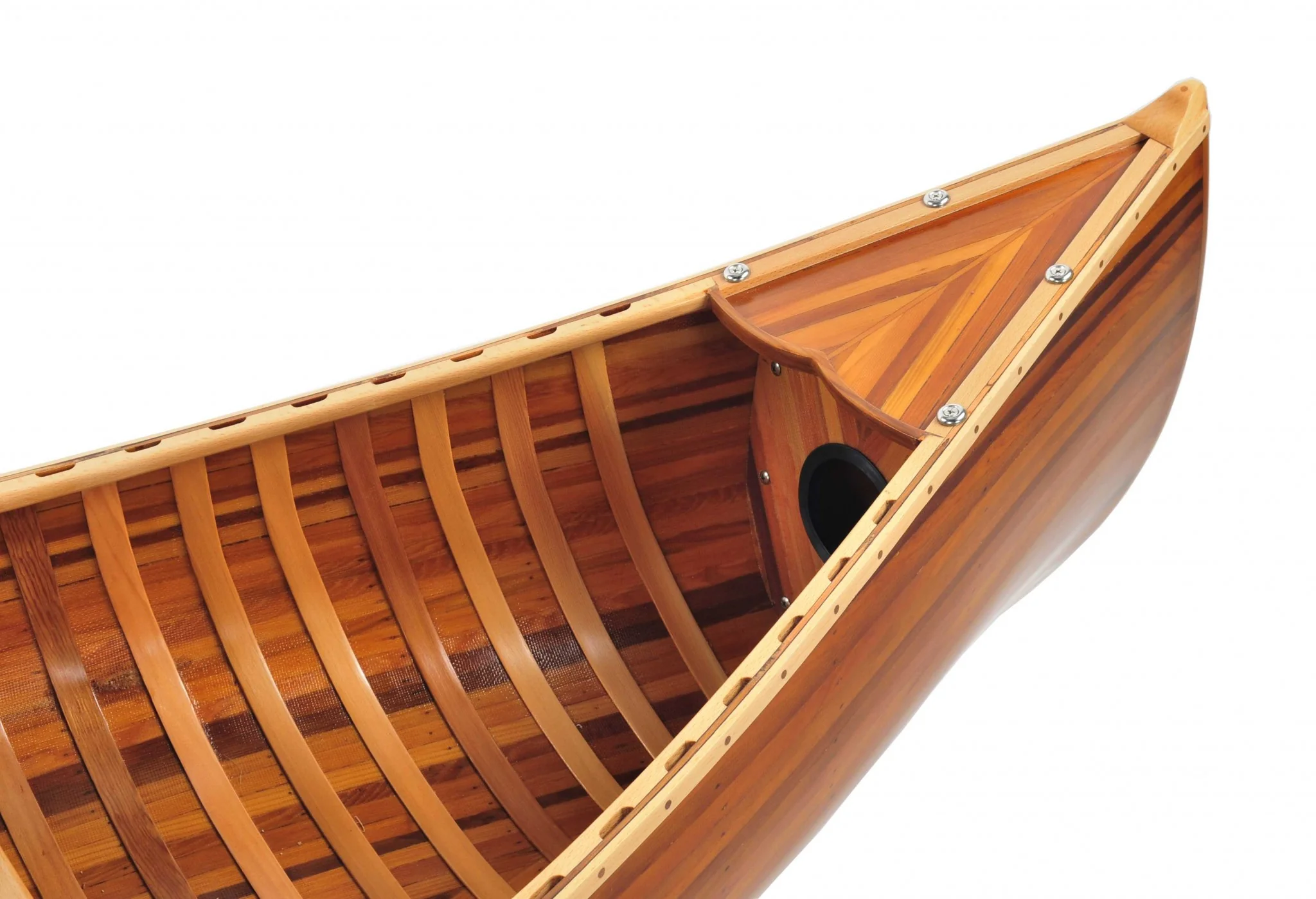 Wooden Canoe With Ribs Matte Finish By Homeroots - Image 4