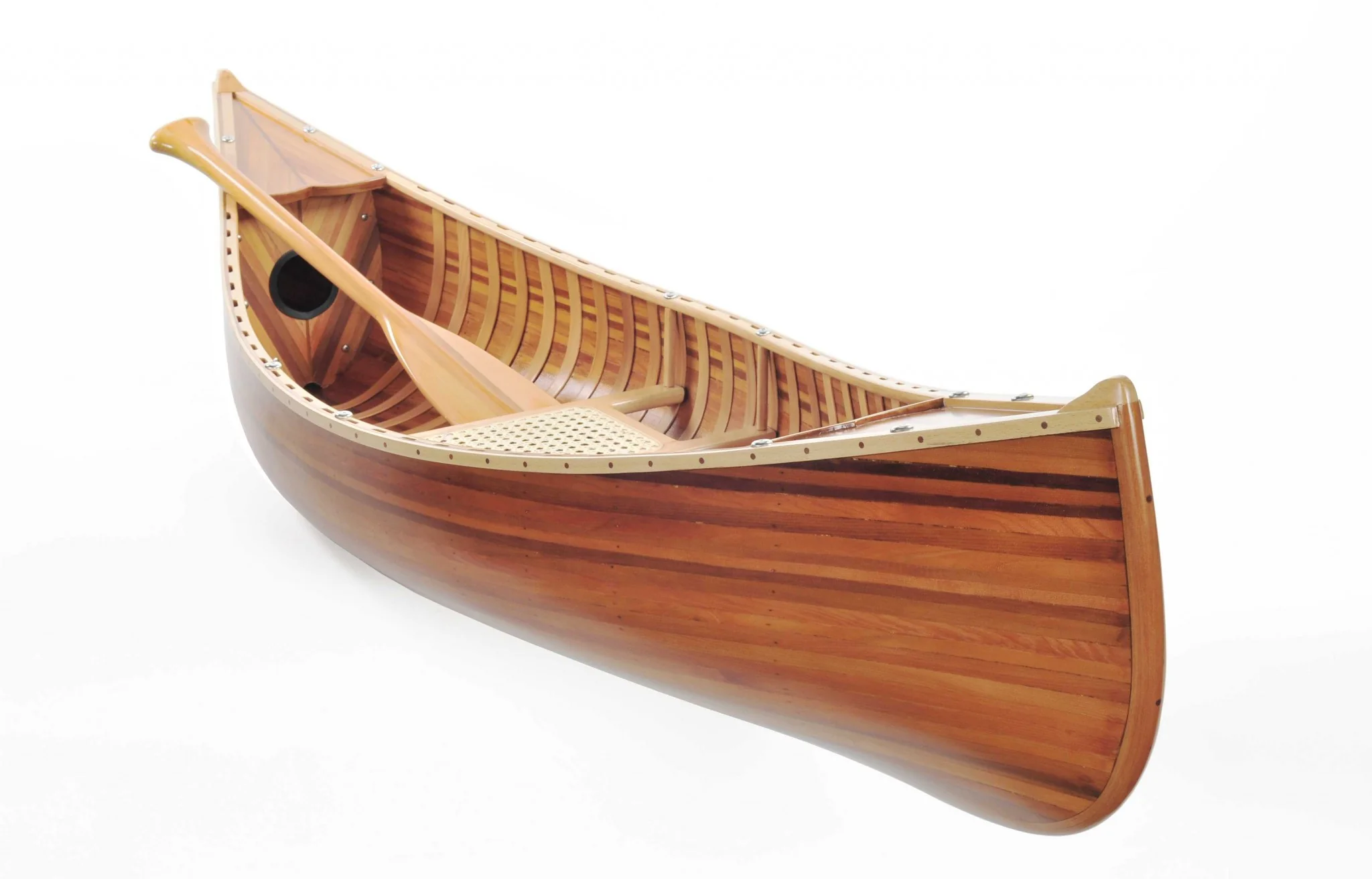 Wooden Canoe With Ribs Matte Finish By Homeroots - Image 5