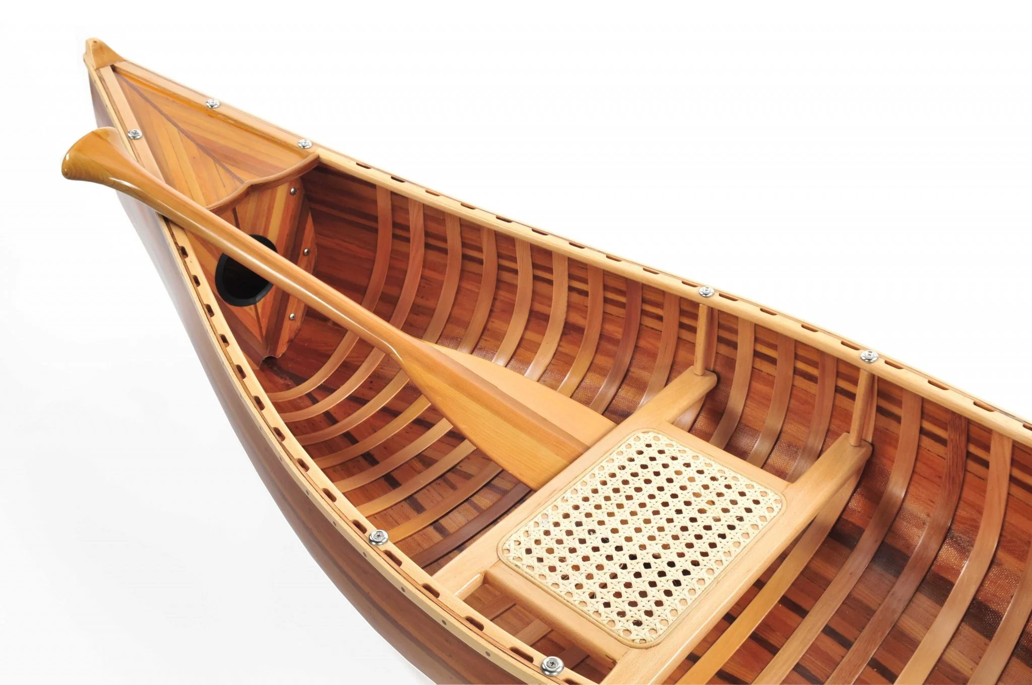 Wooden Canoe With Ribs Matte Finish By Homeroots - Image 6