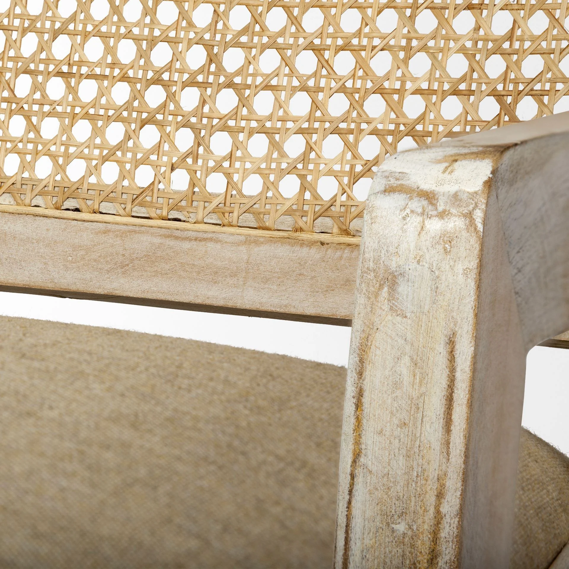 Wooden Chair with Cane Mesh Backrest By Homeroots - Image 6