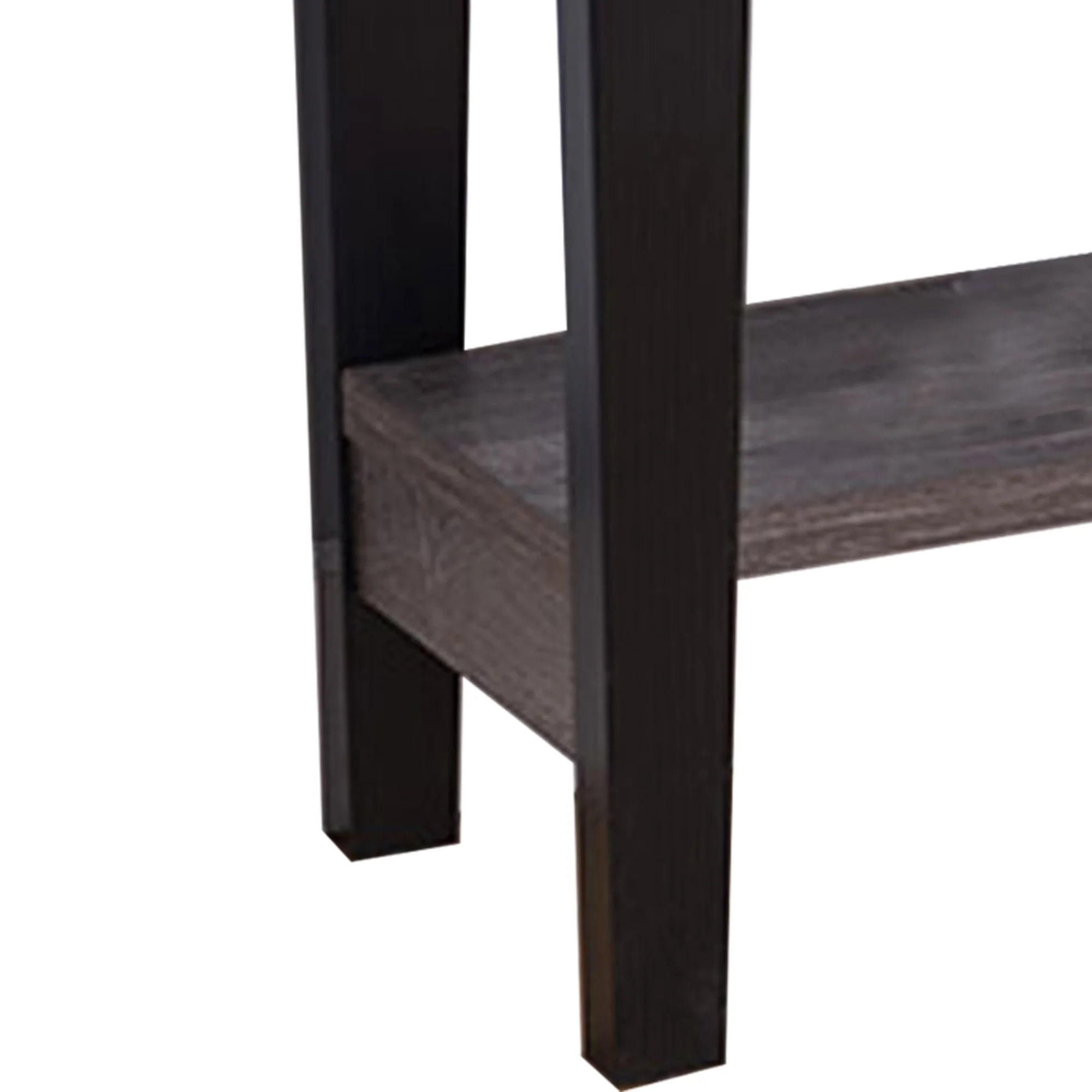 Wooden Console Table With Bottom Shelf, Black And Gray By Benzara - Image 3