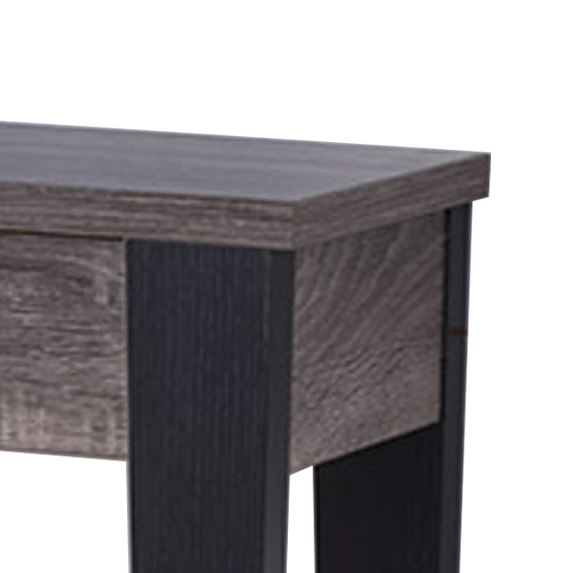 Wooden Console Table With Bottom Shelf, Black And Gray By Benzara - Image 5