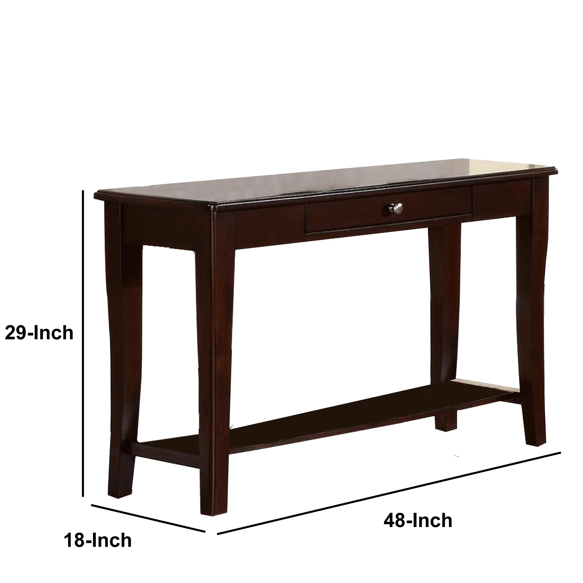 Wooden Console Table With One Drawers Brown By Benzara - Image 3