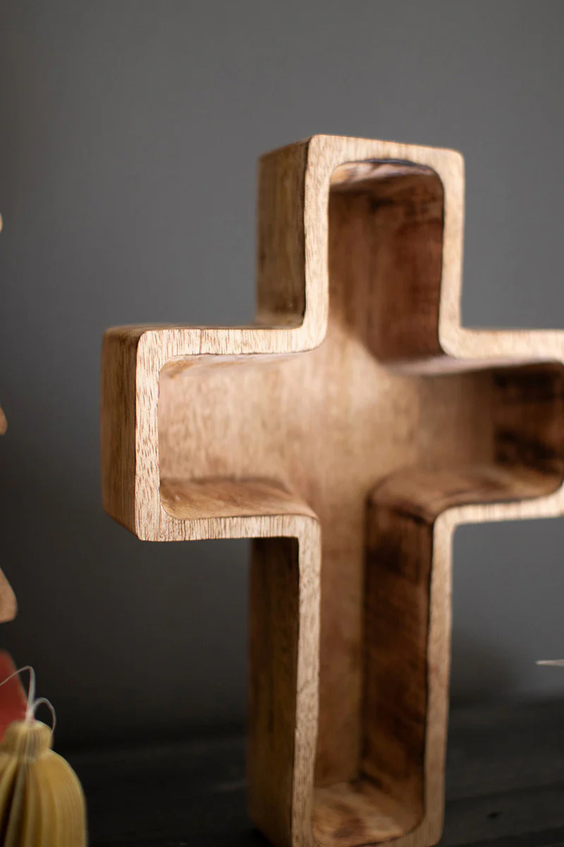 Wooden Cross Bowl (Min 2) By Kalalou - Image 2