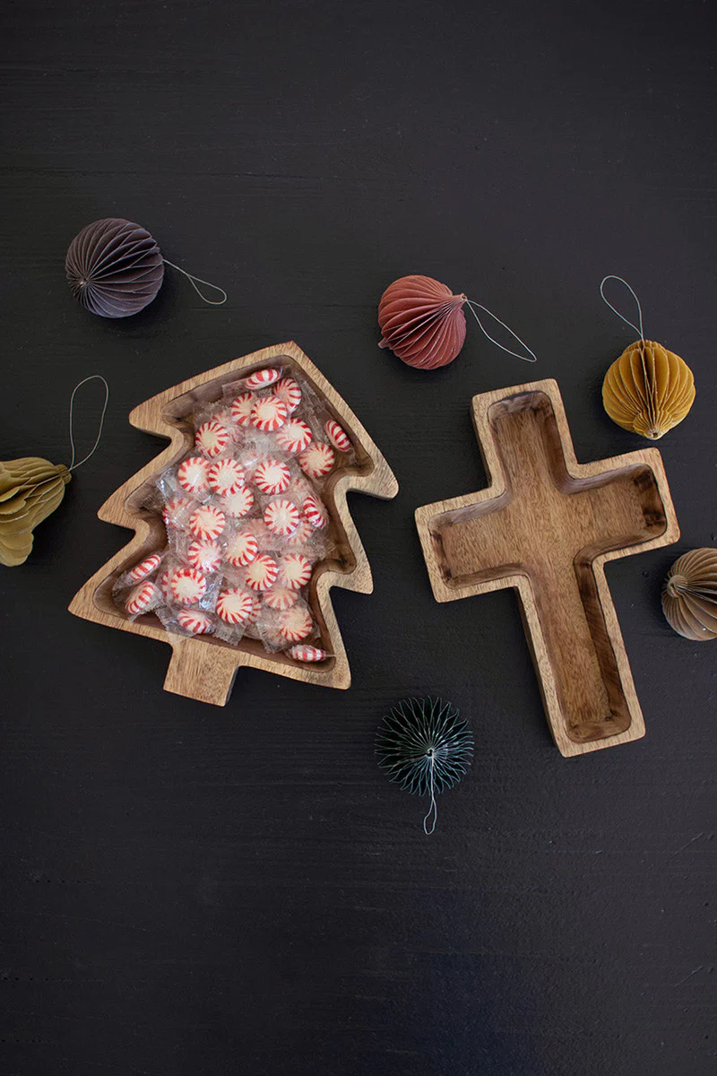 Wooden Cross Bowl (Min 2) By Kalalou - Image 3