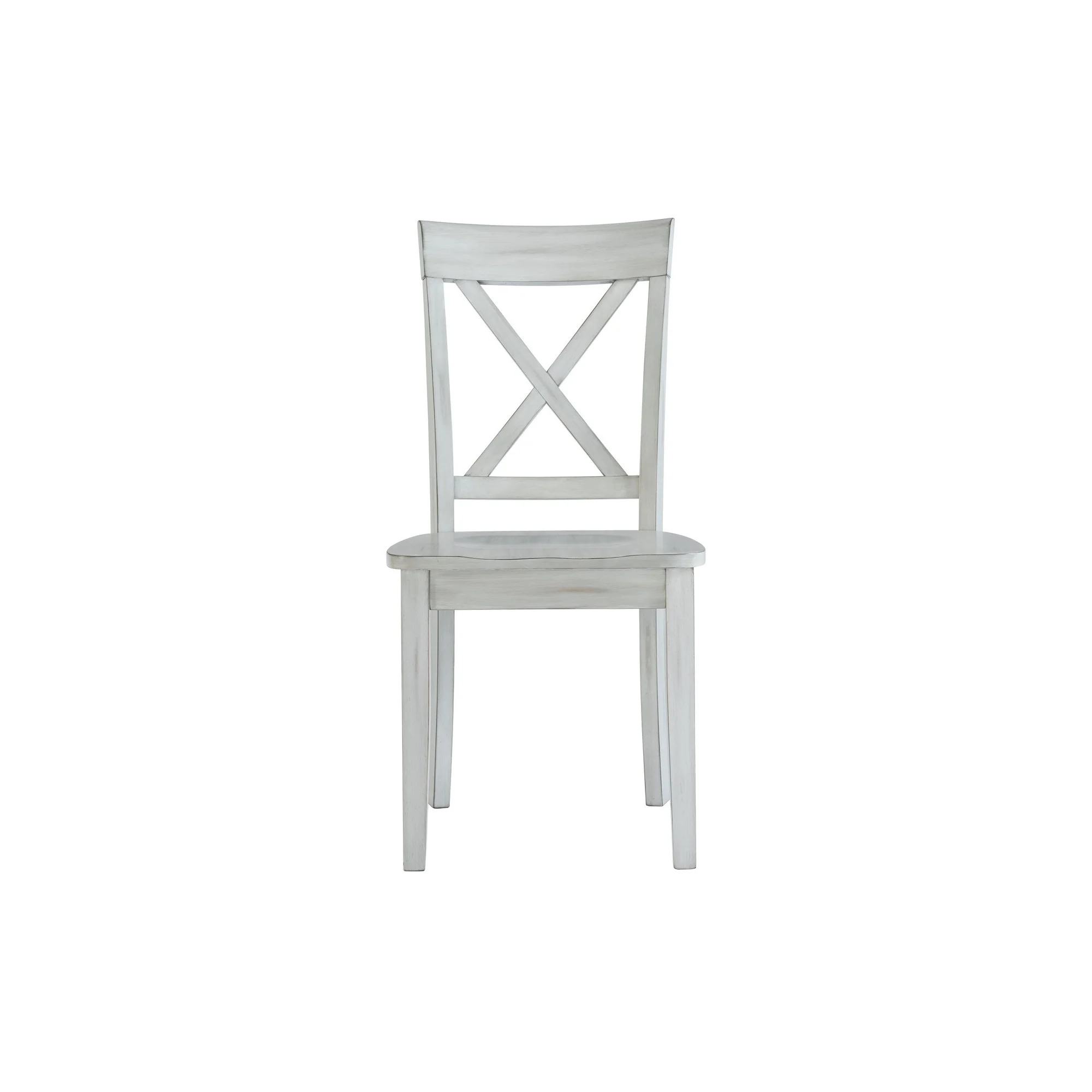 Wooden Dining Chair With X Shaped Back Set Of 2 White By Benzara - Image 3