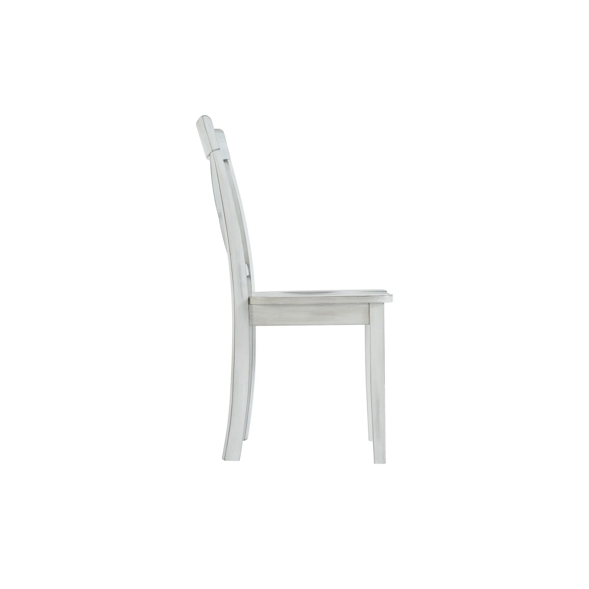Wooden Dining Chair With X Shaped Back Set Of 2 White By Benzara - Image 4