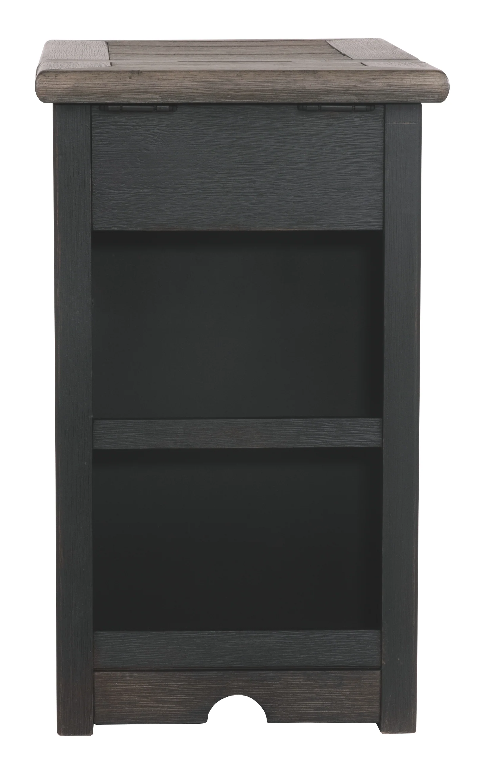 Wooden End Table with 2 USB Charging Ports, Brown By Benzara - Image 4