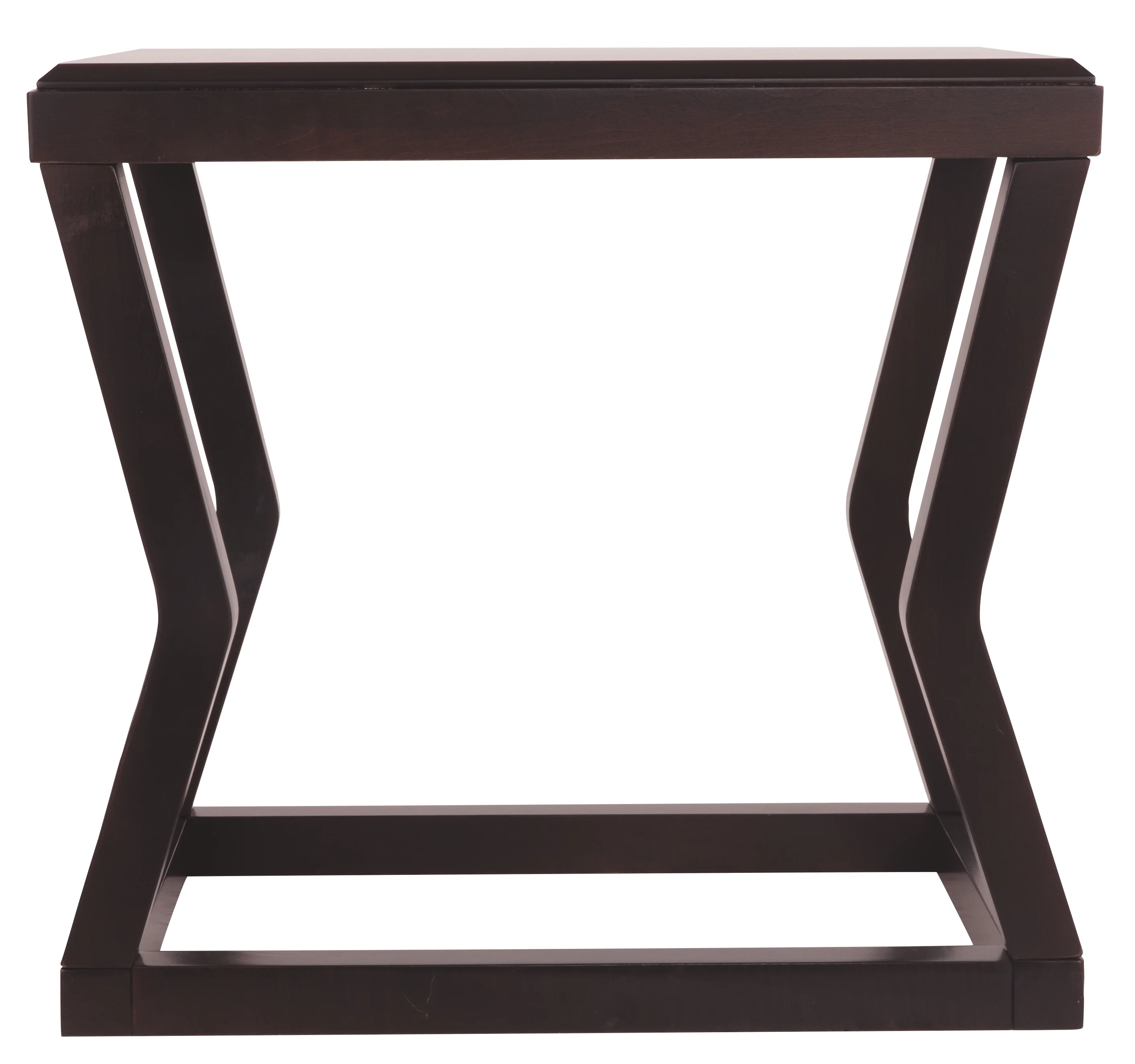 Wooden End Table With Rectangular Top And Sturdy Angular Legs, Brown By Benzara - Image 2